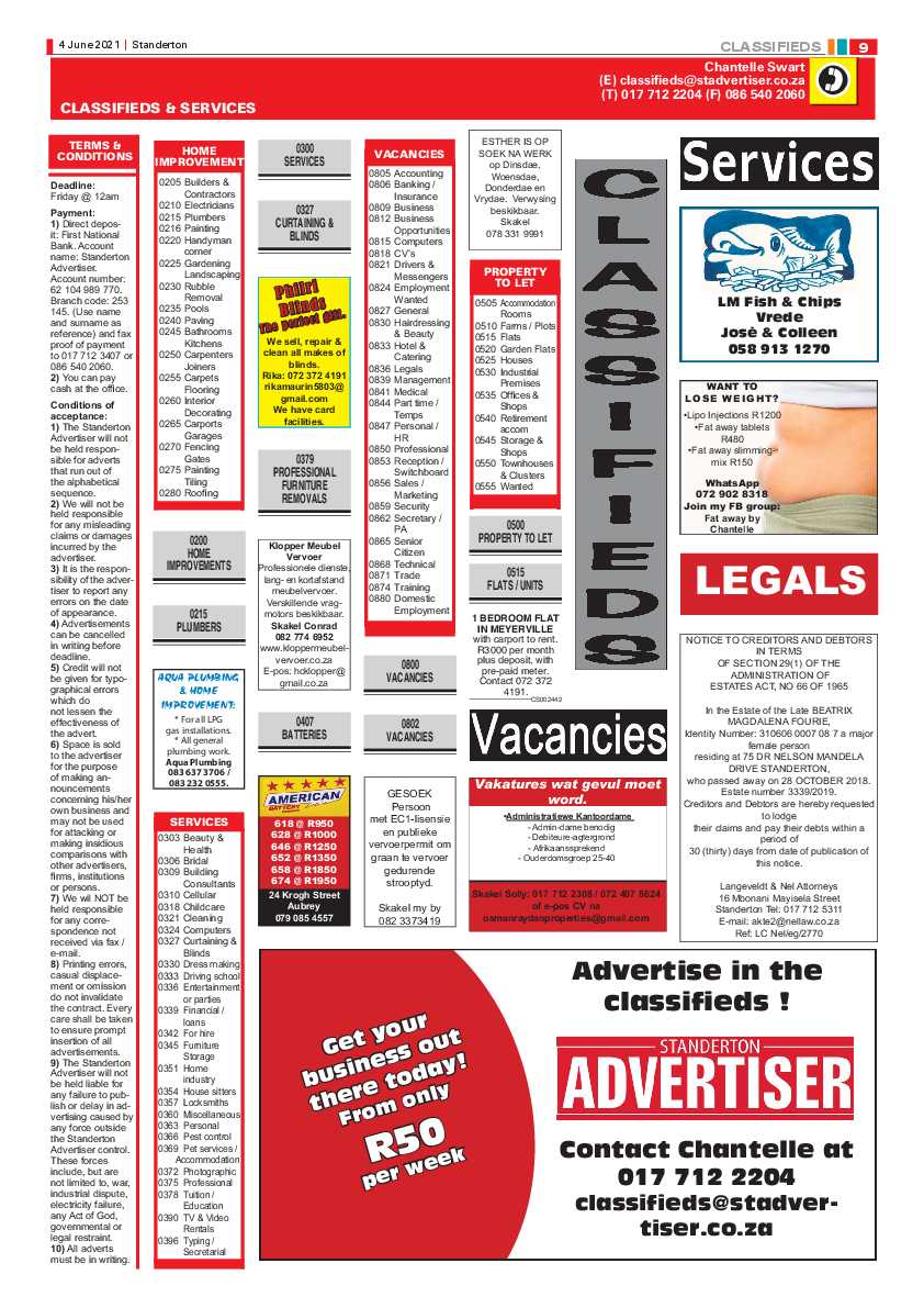 Standerton Advertiser 04 June 2021 page 9
