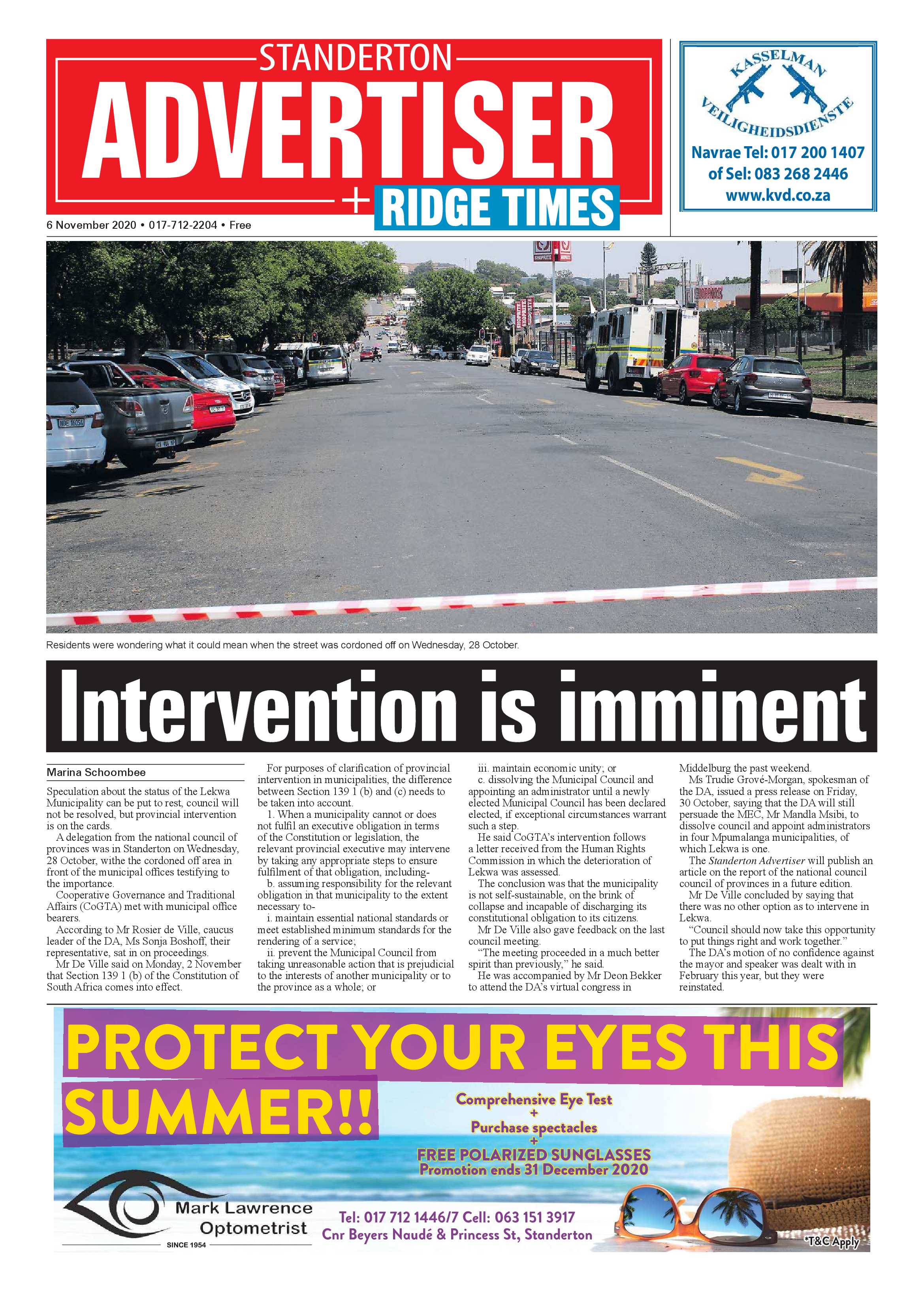 Standerton Advertiser 06 November 2020 page 1