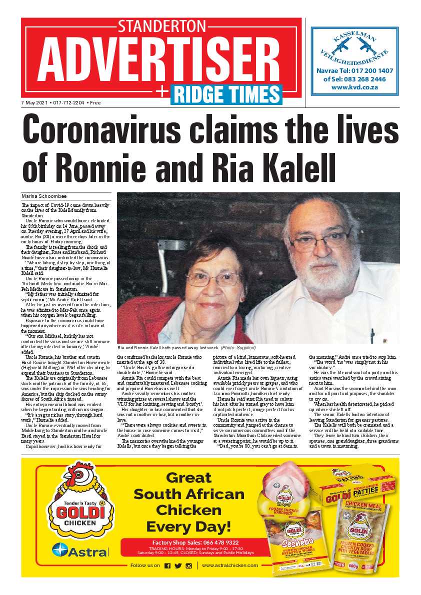 Standerton Advertiser 07 May 2021 page 1