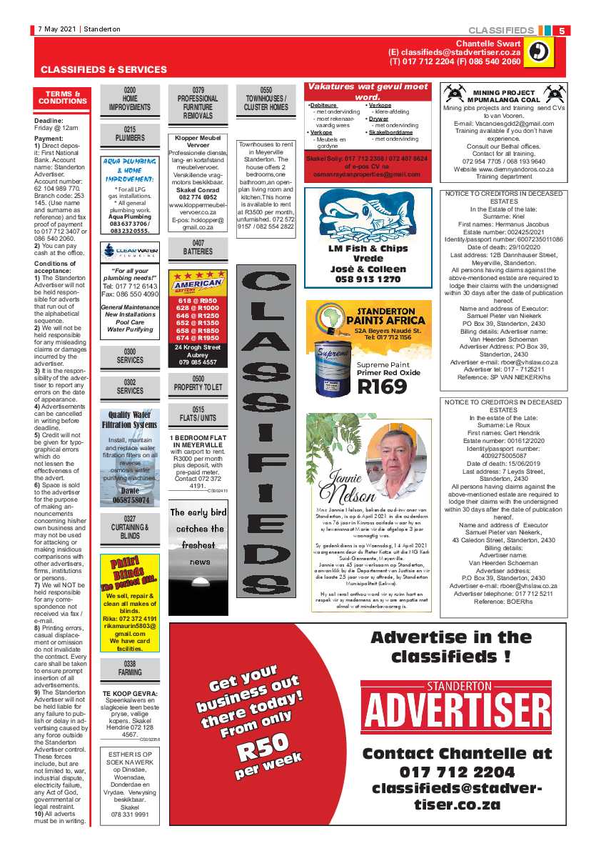 Standerton Advertiser 07 May 2021 page 5