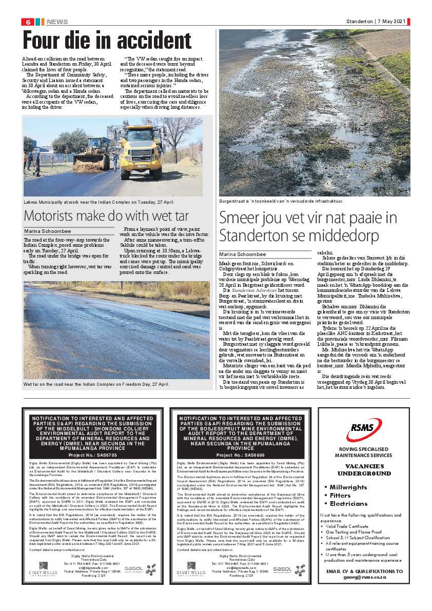 Standerton Advertiser 07 May 2021 page 6