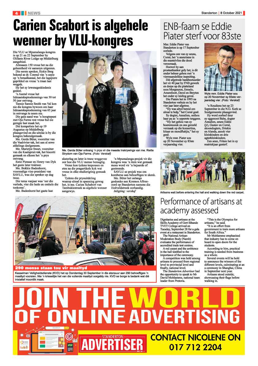 Standerton Advertiser 08 October 2021 page 4