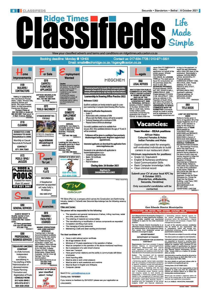 Standerton Advertiser 08 October 2021 page 8