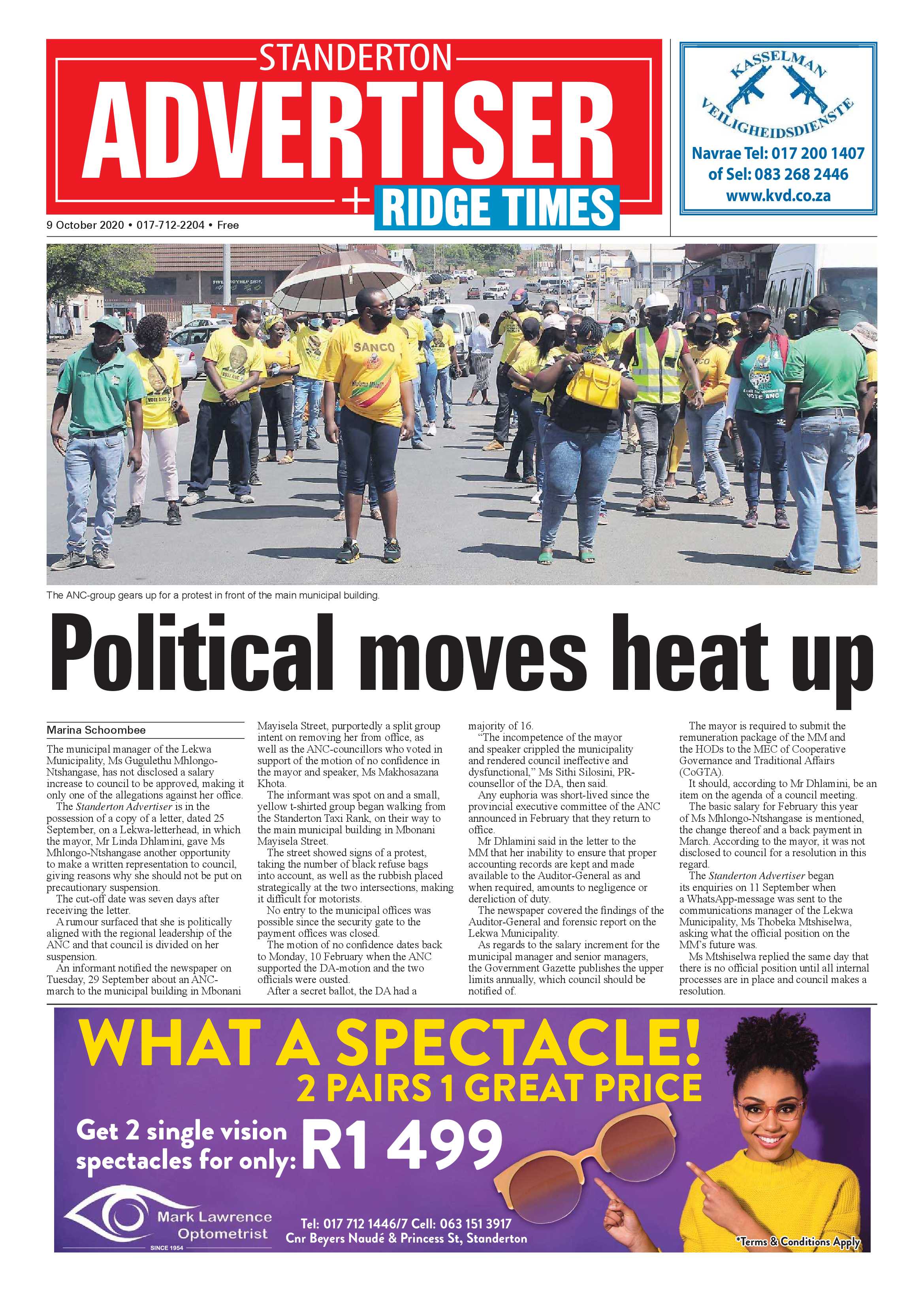 Standerton Advertiser 09 October 2020 page 1