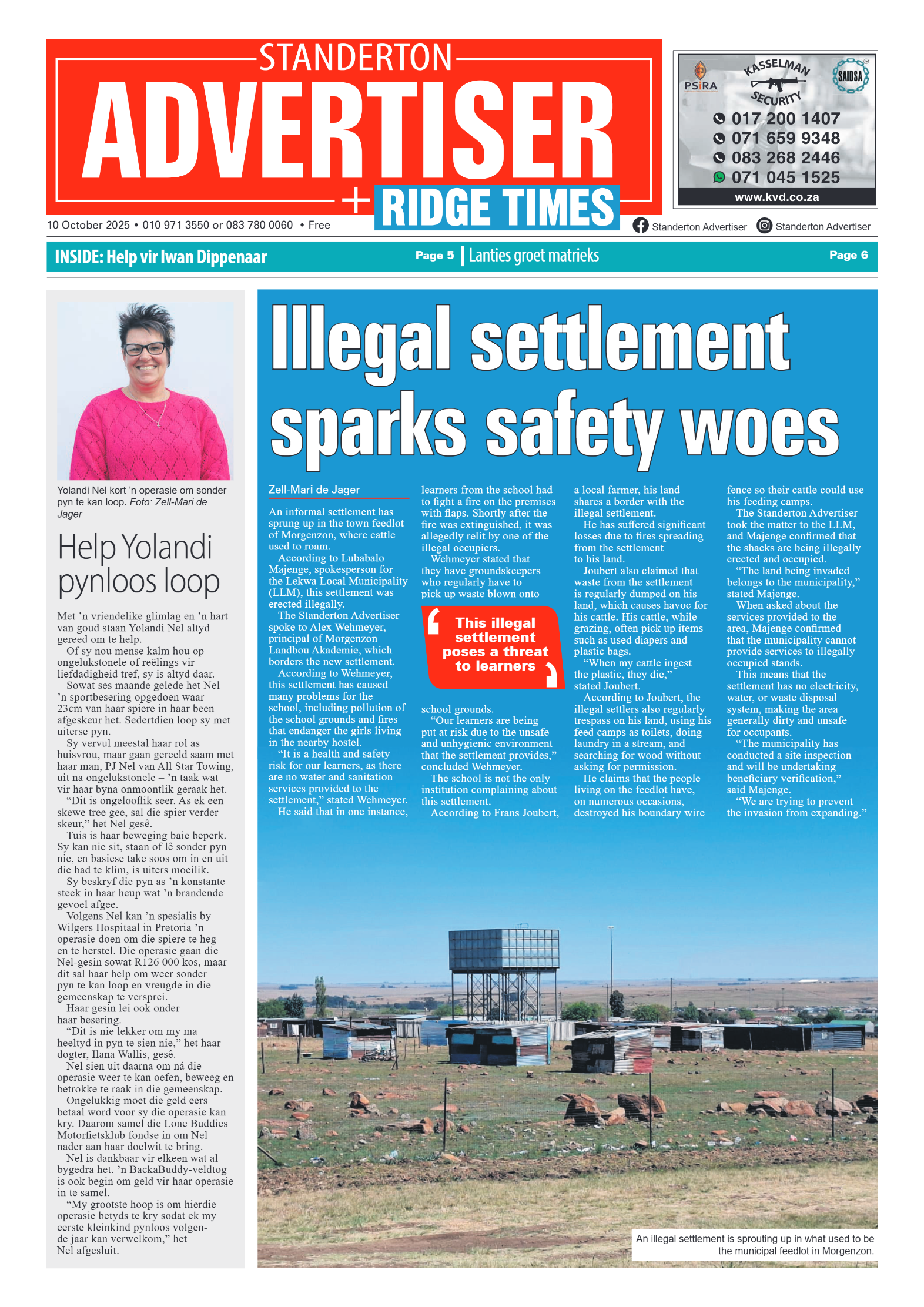 Standerton Advertiser 10 October 2025 page 1