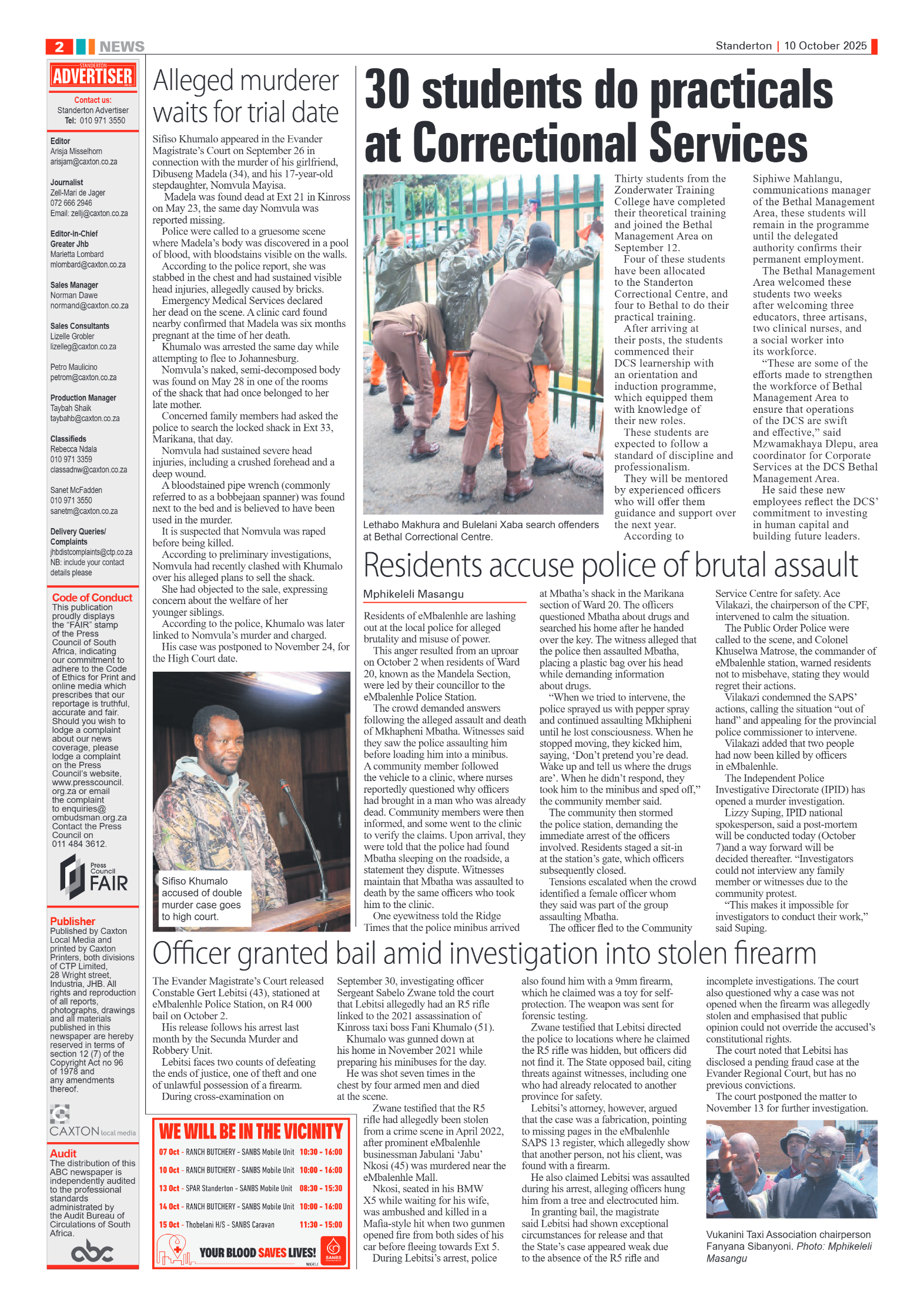 Standerton Advertiser 10 October 2025 page 2