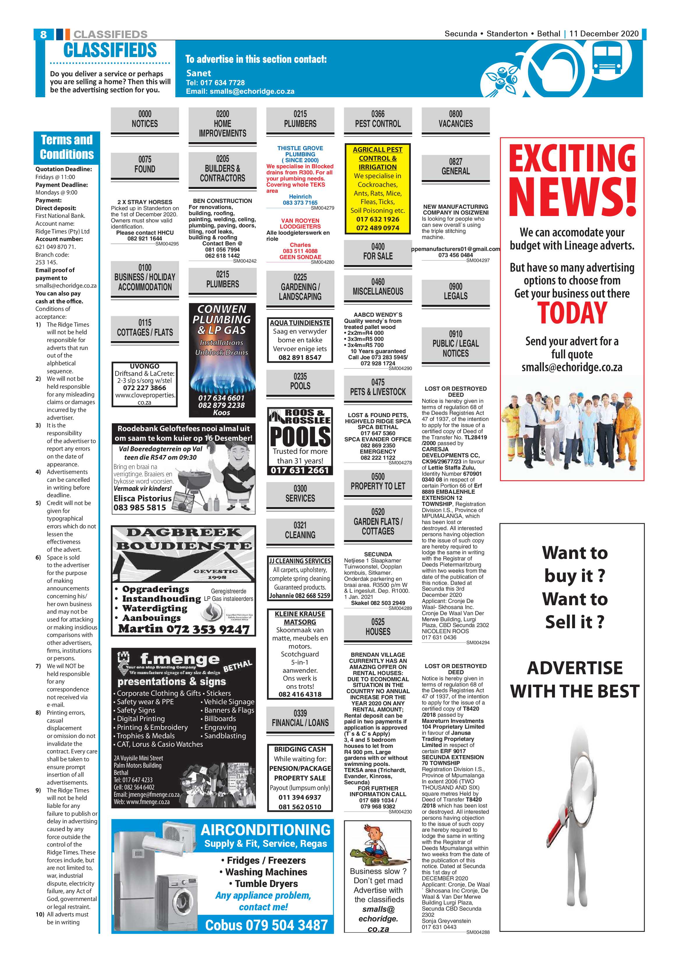 Standerton Advertiser 11 December 2020 page 8