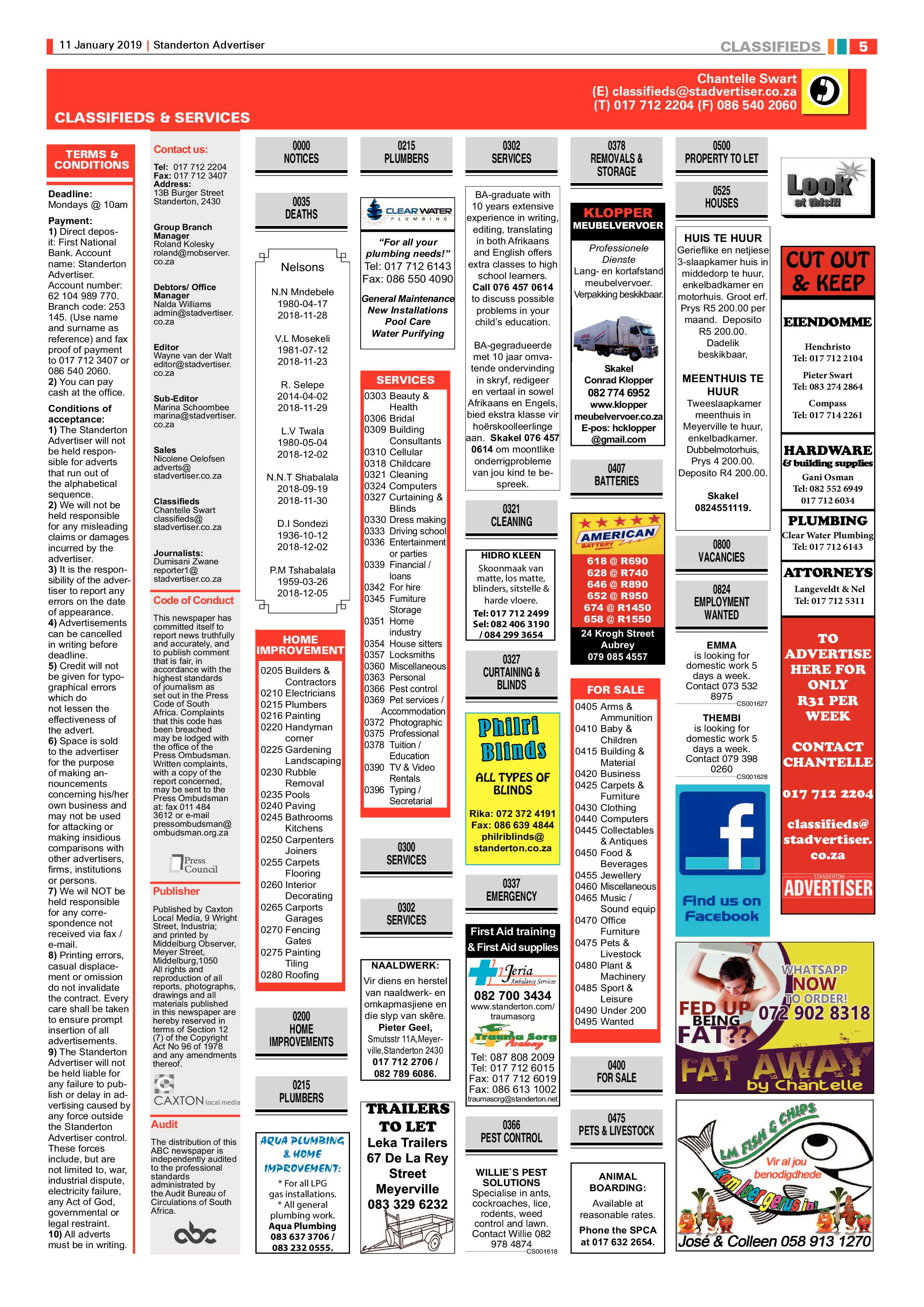 Standerton Advertiser 11 January 2019 page 5