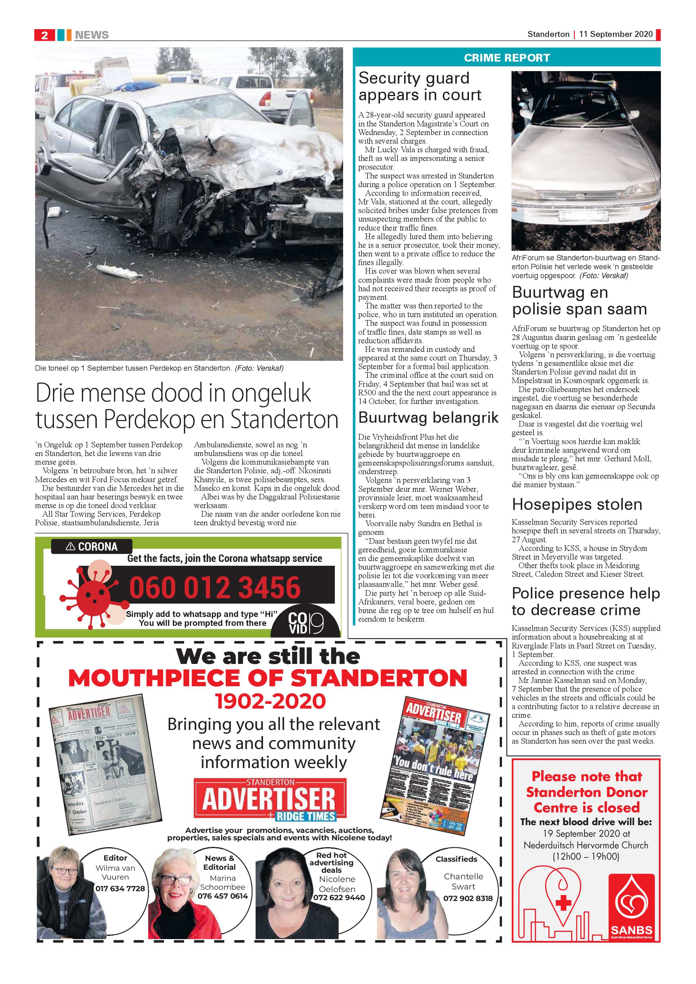 Standerton Advertiser 11 September 2020 page 2