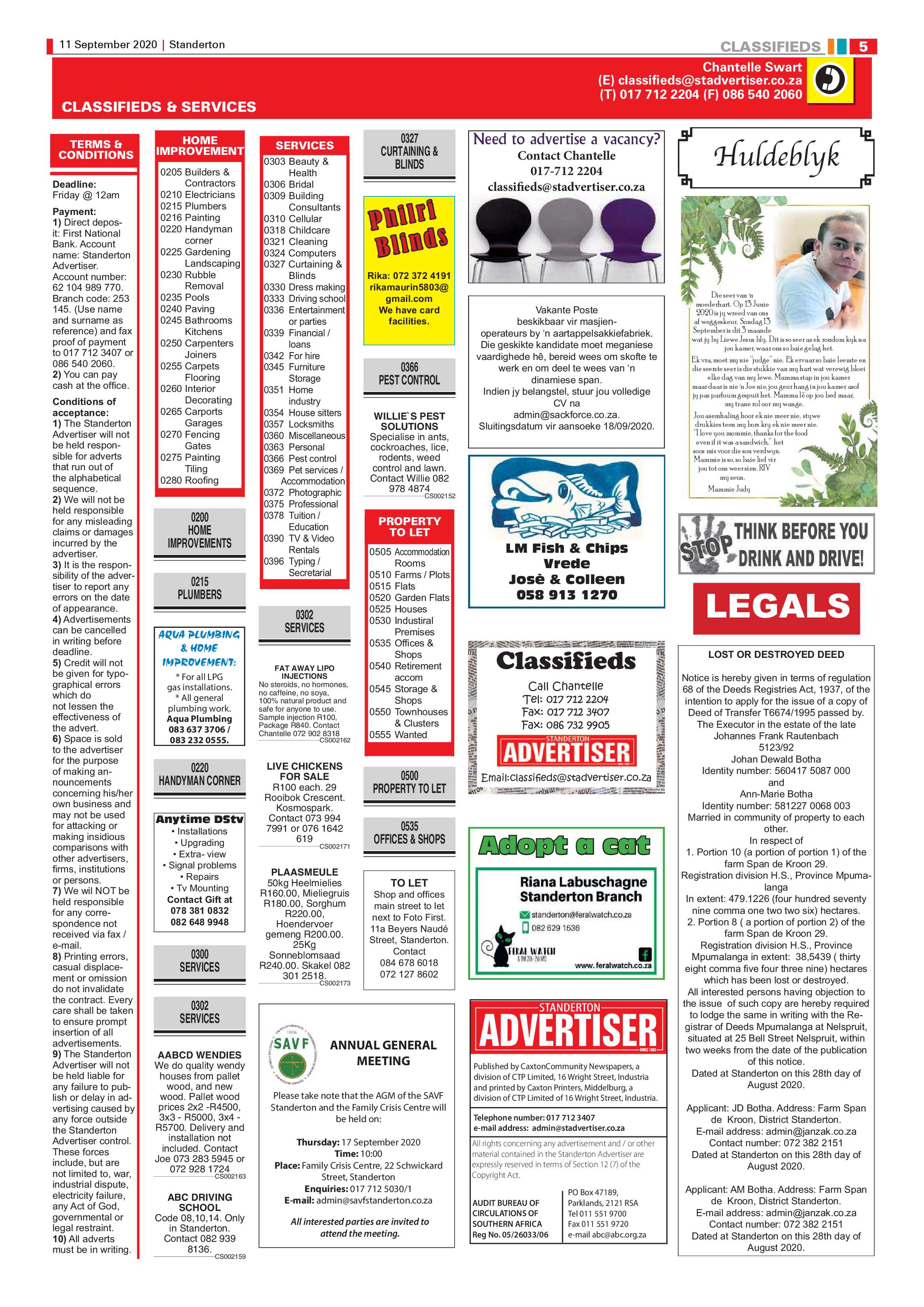 Standerton Advertiser 11 September 2020 page 5