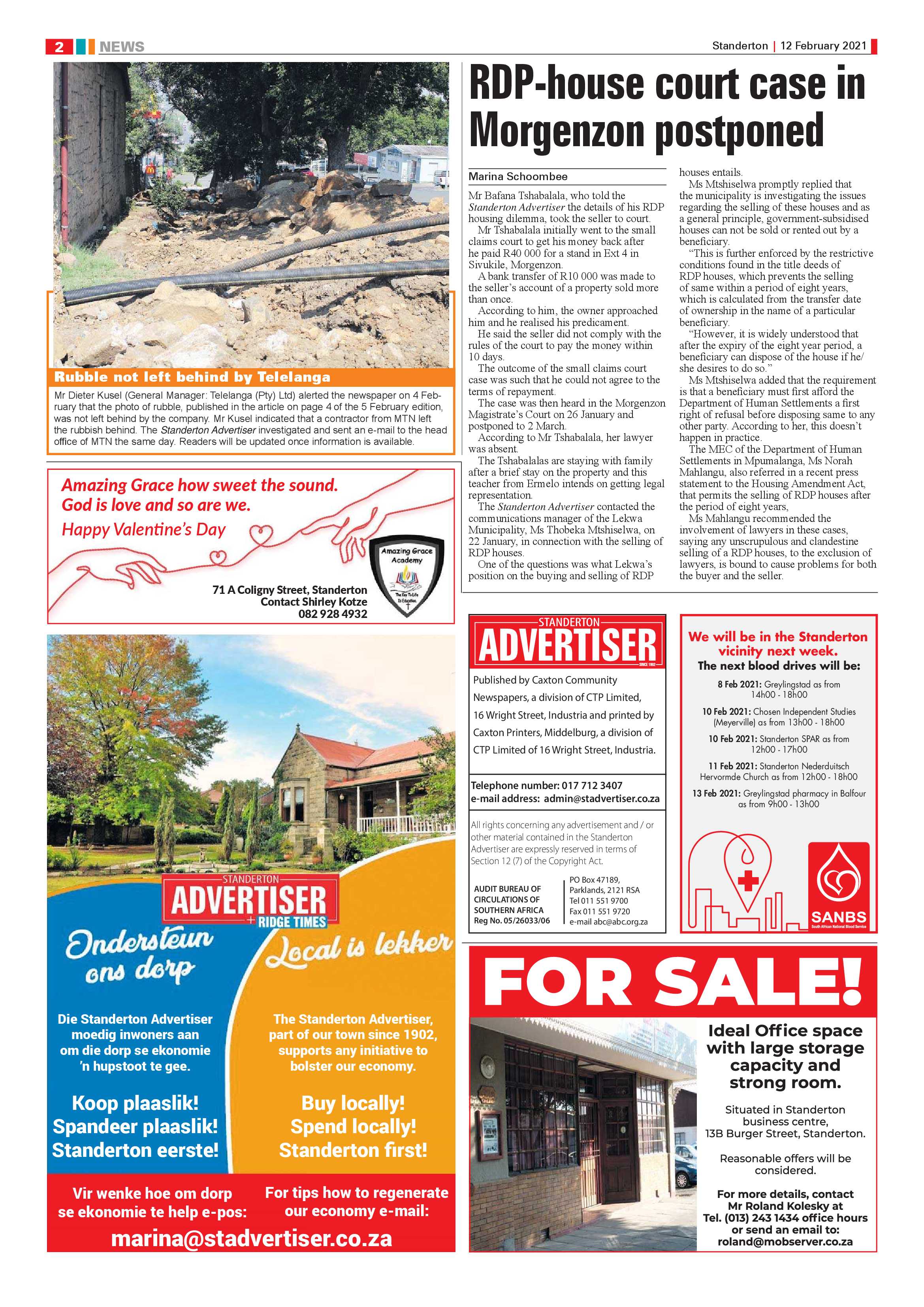 Standerton Advertiser 12 February 2021 page 2