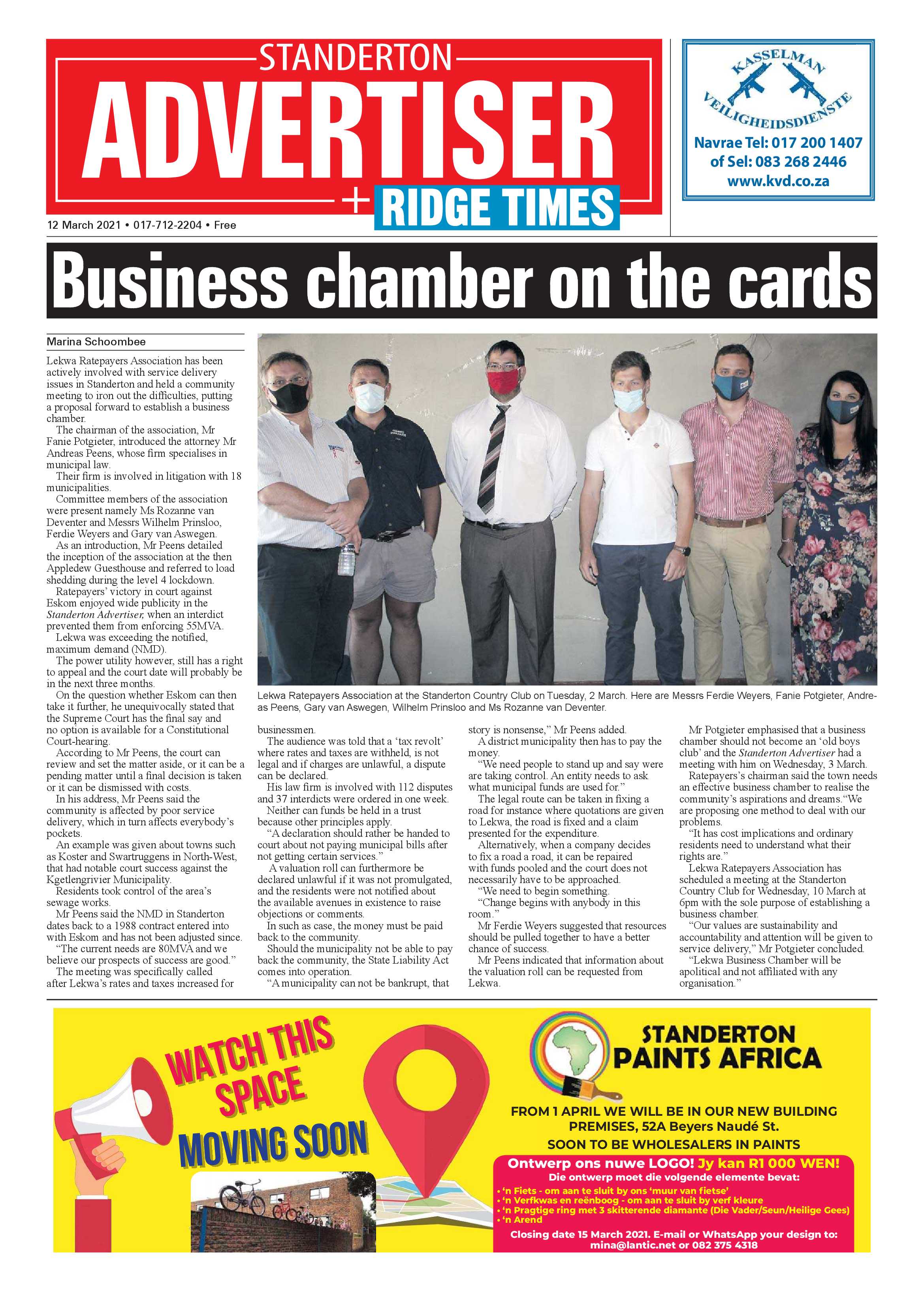 Standerton Advertiser 12 March 2021 page 1