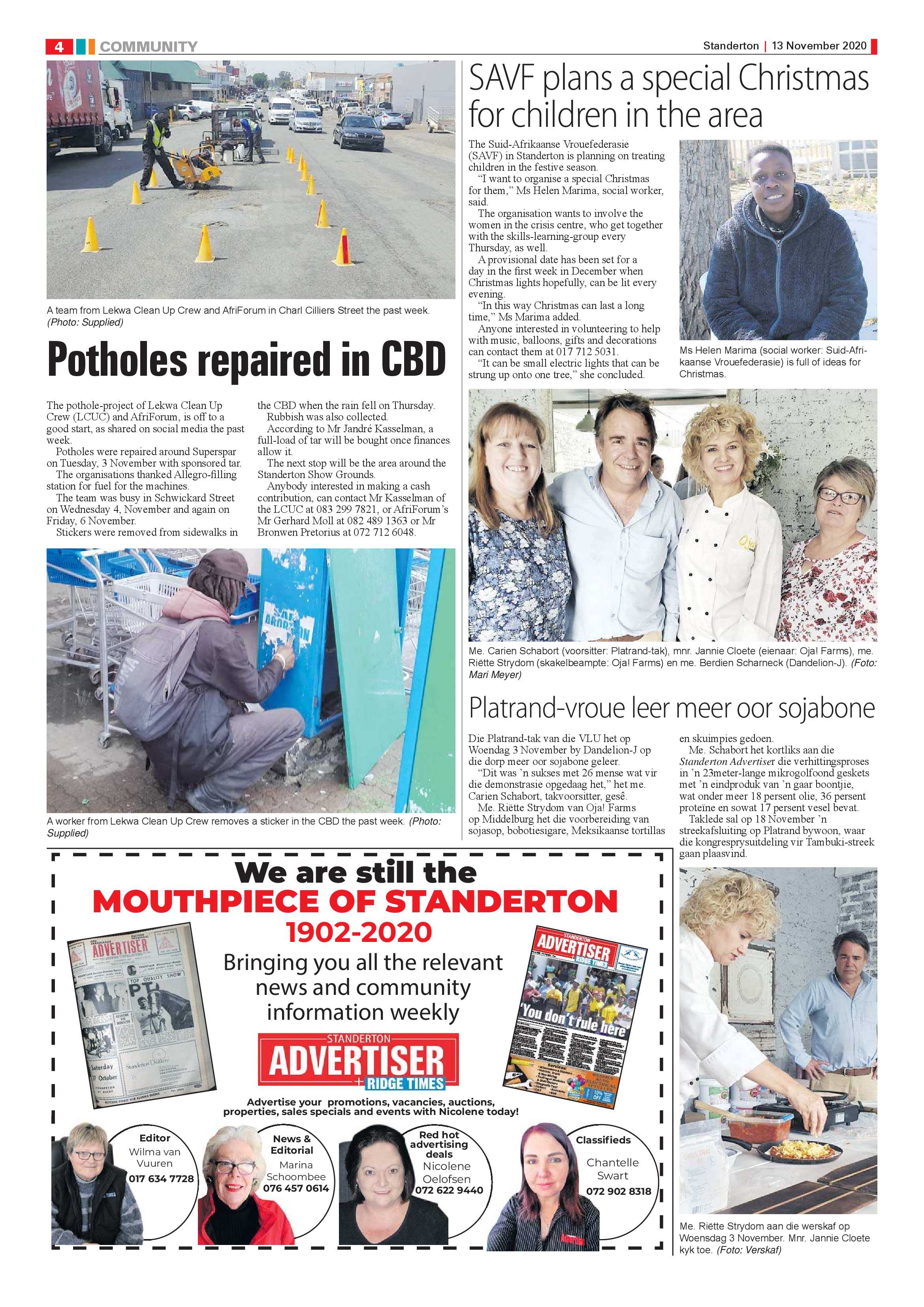 Standerton Advertiser 13 November 2020 page 4