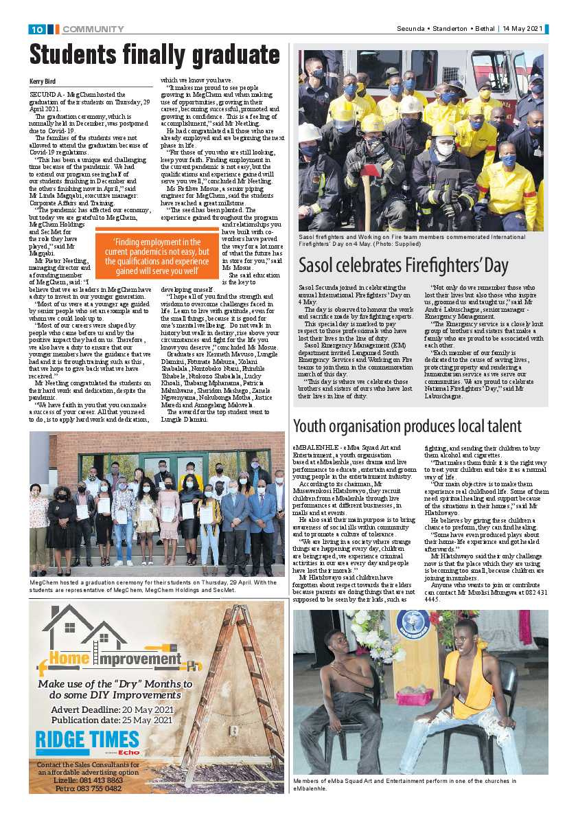 Standerton Advertiser 14 May 2021 page 10