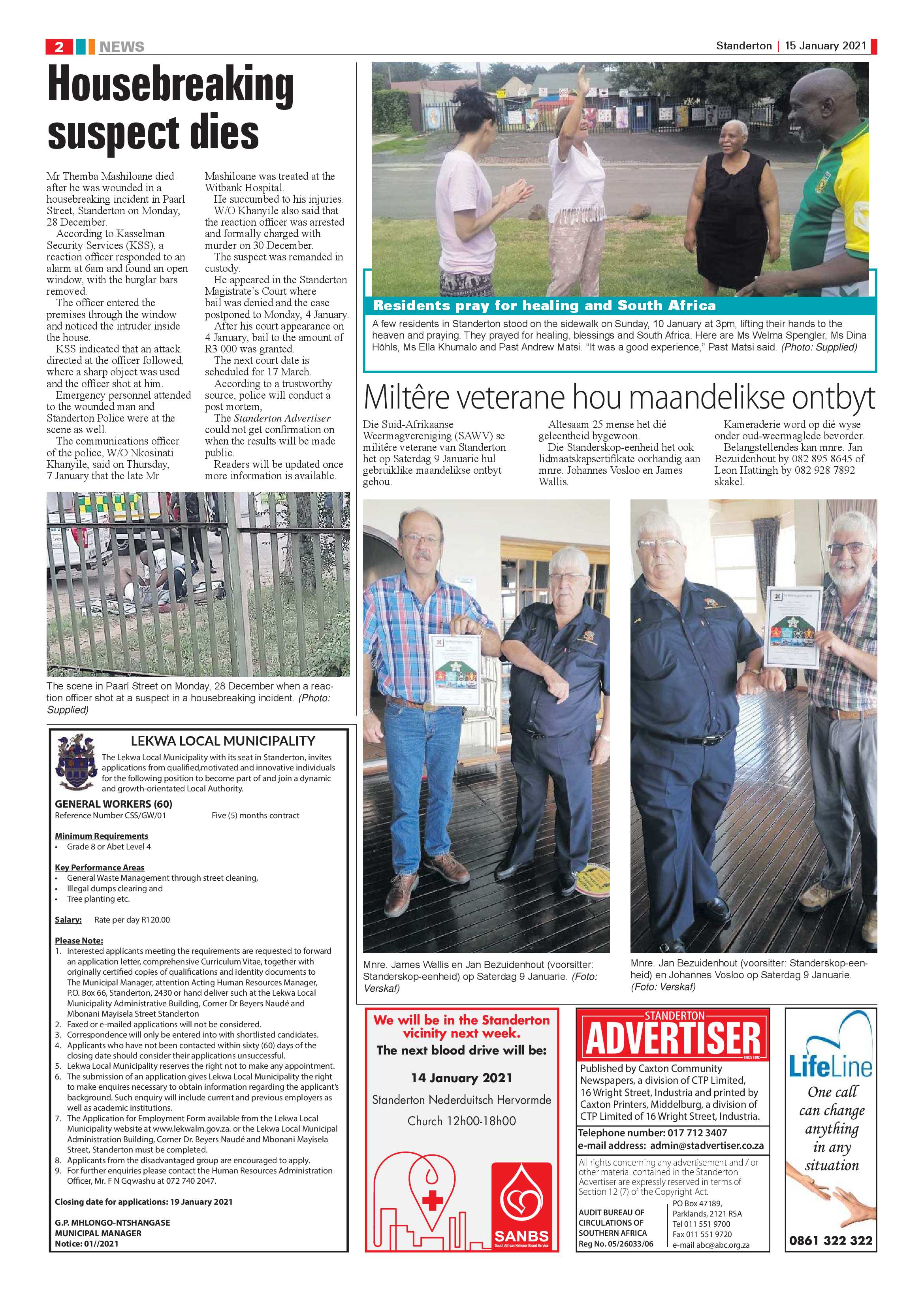 Standerton Advertiser 15 January 2021 page 2