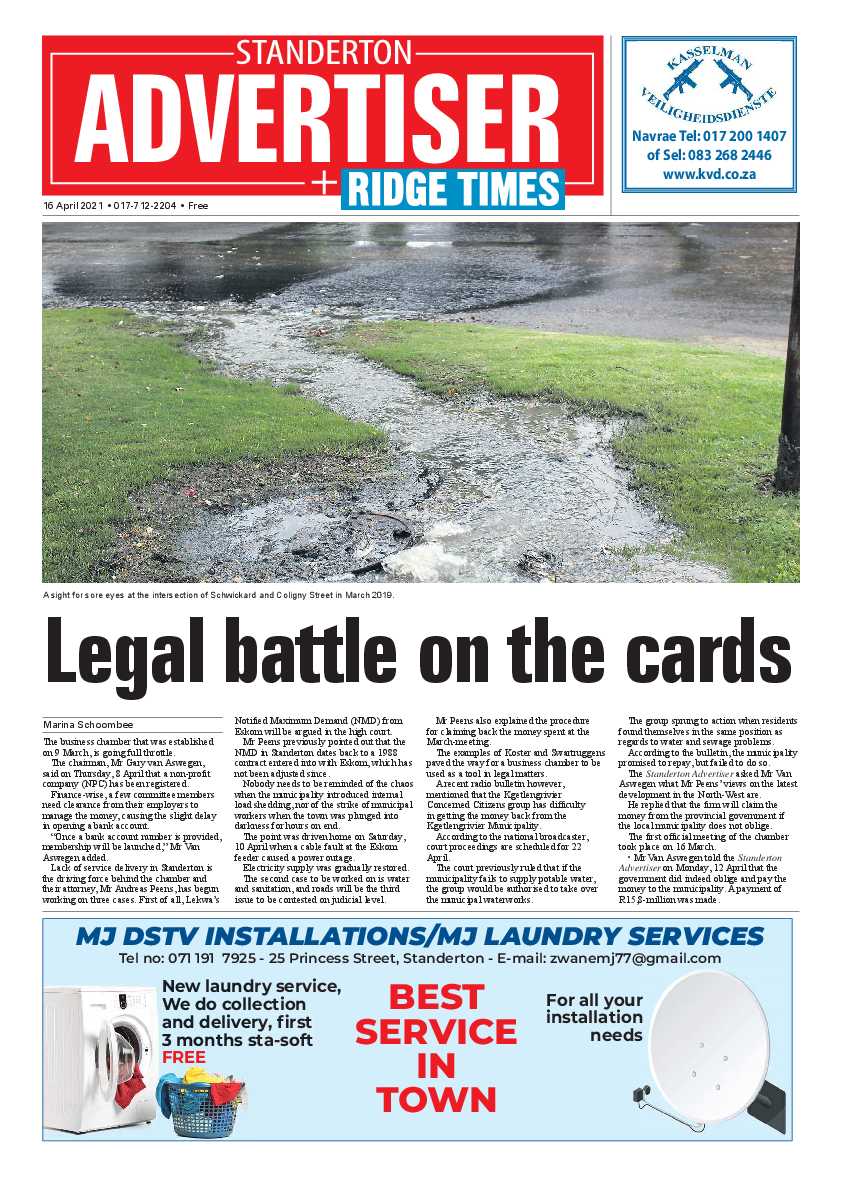 Standerton Advertiser 16 April 2021 page 1