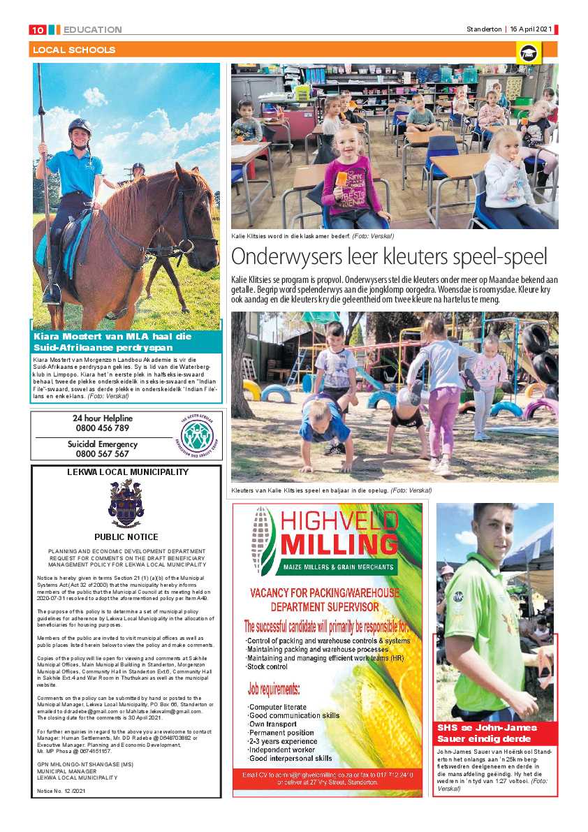 Standerton Advertiser 16 April 2021 page 10