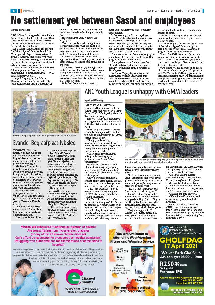 Standerton Advertiser 16 April 2021 page 6