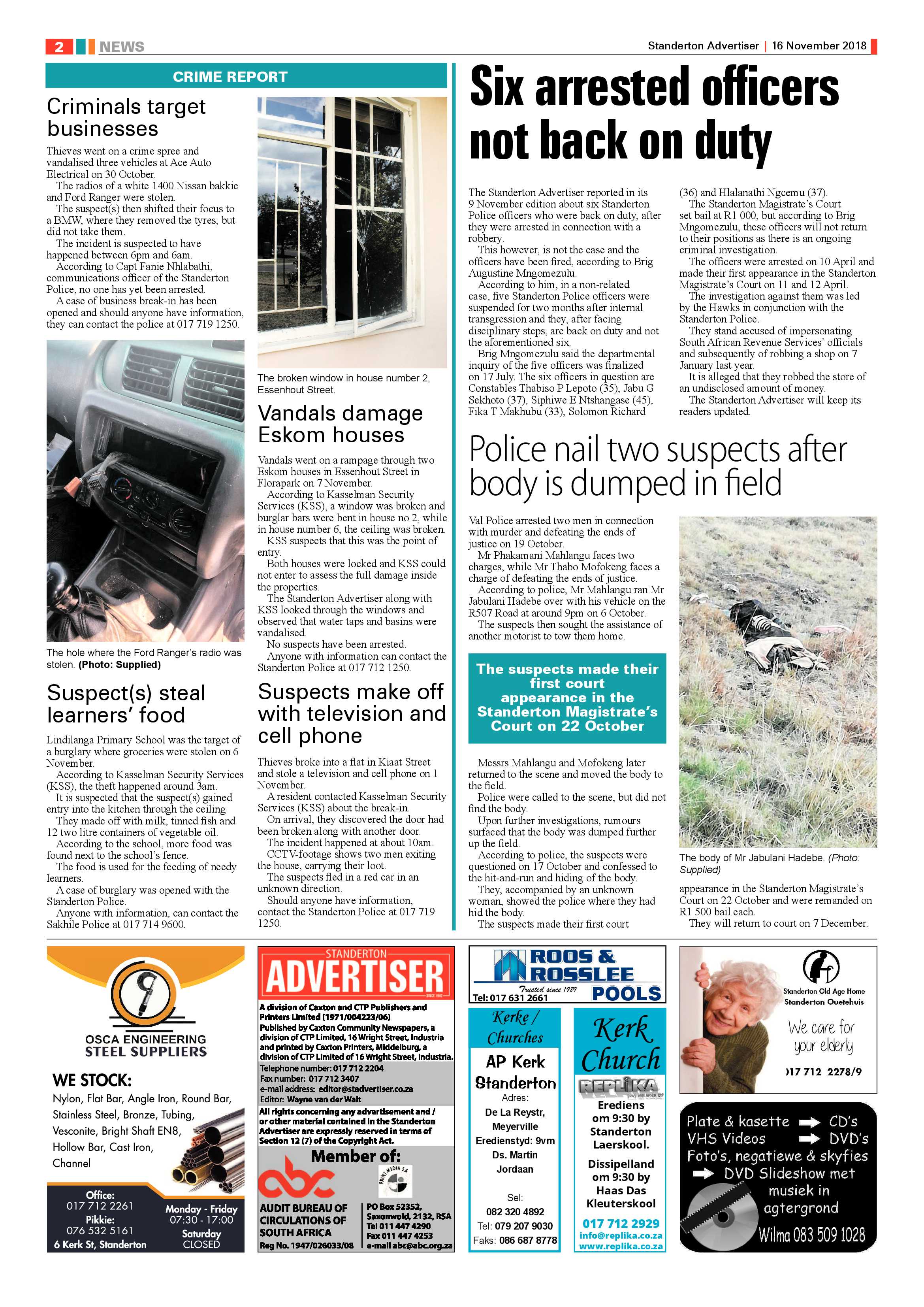Standerton Advertiser 16 November 2018 page 2