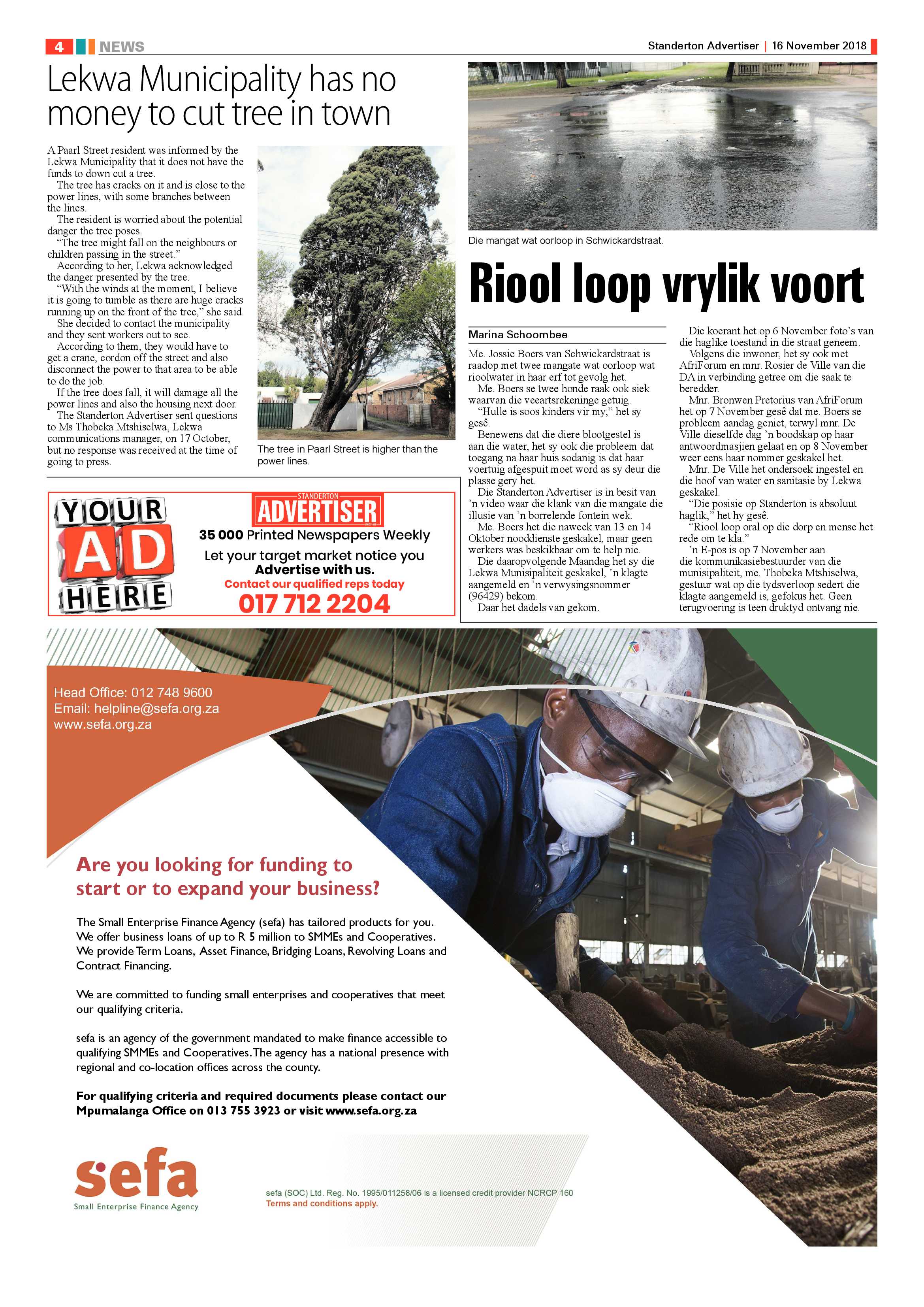 Standerton Advertiser 16 November 2018 page 4