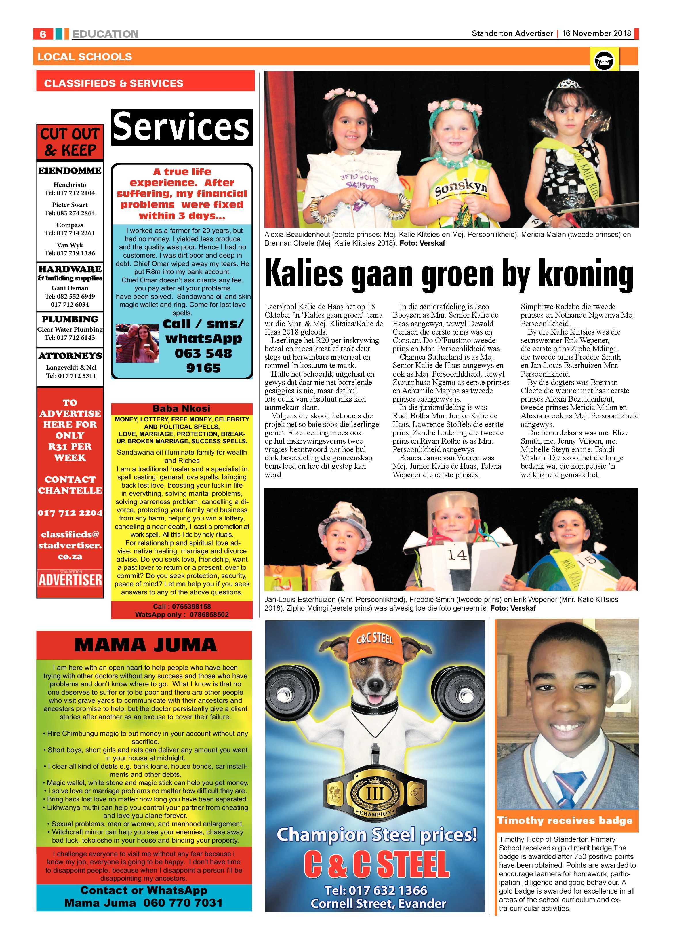 Standerton Advertiser 16 November 2018 page 6