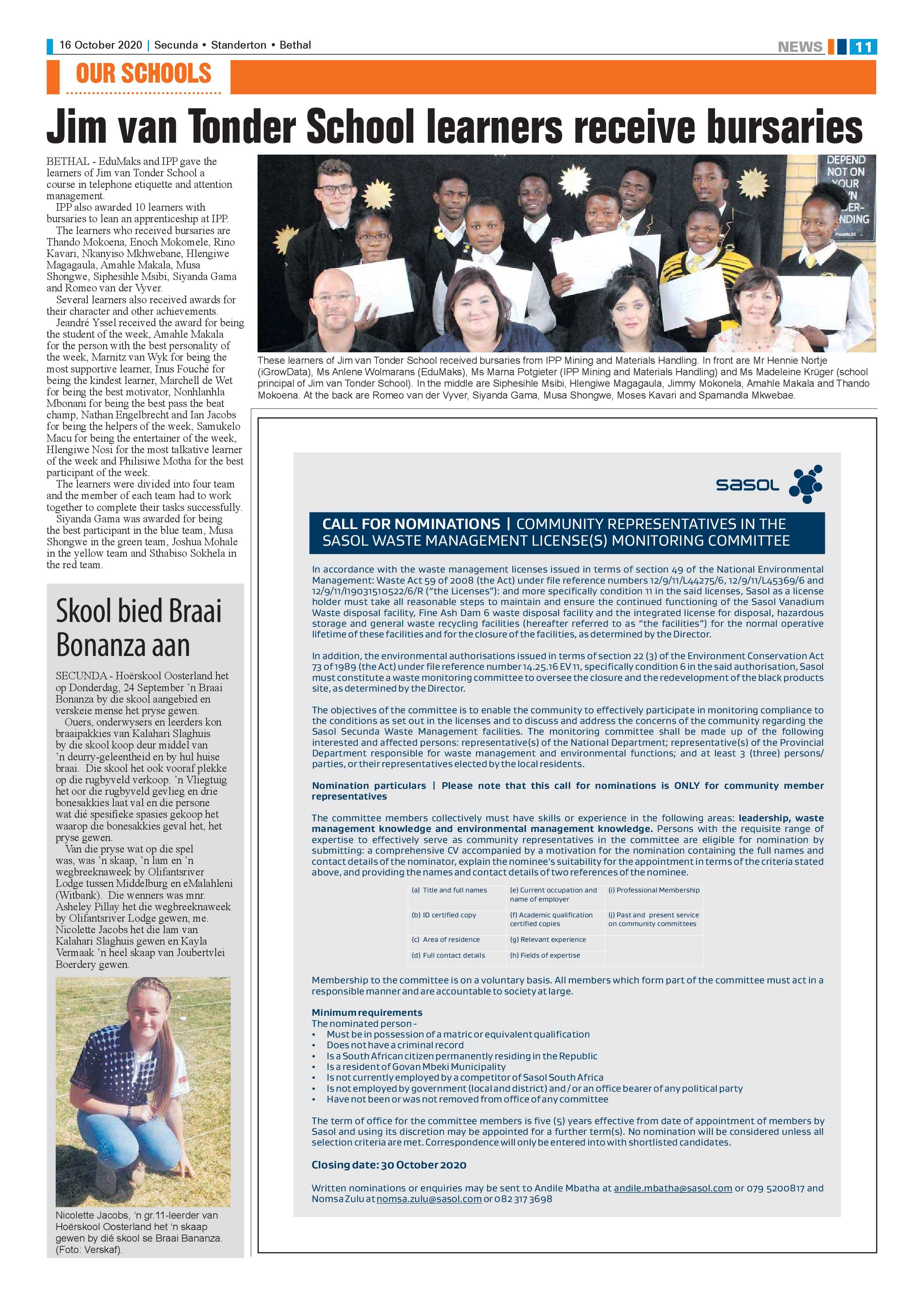 Standerton Advertiser 16 October 2020 page 11