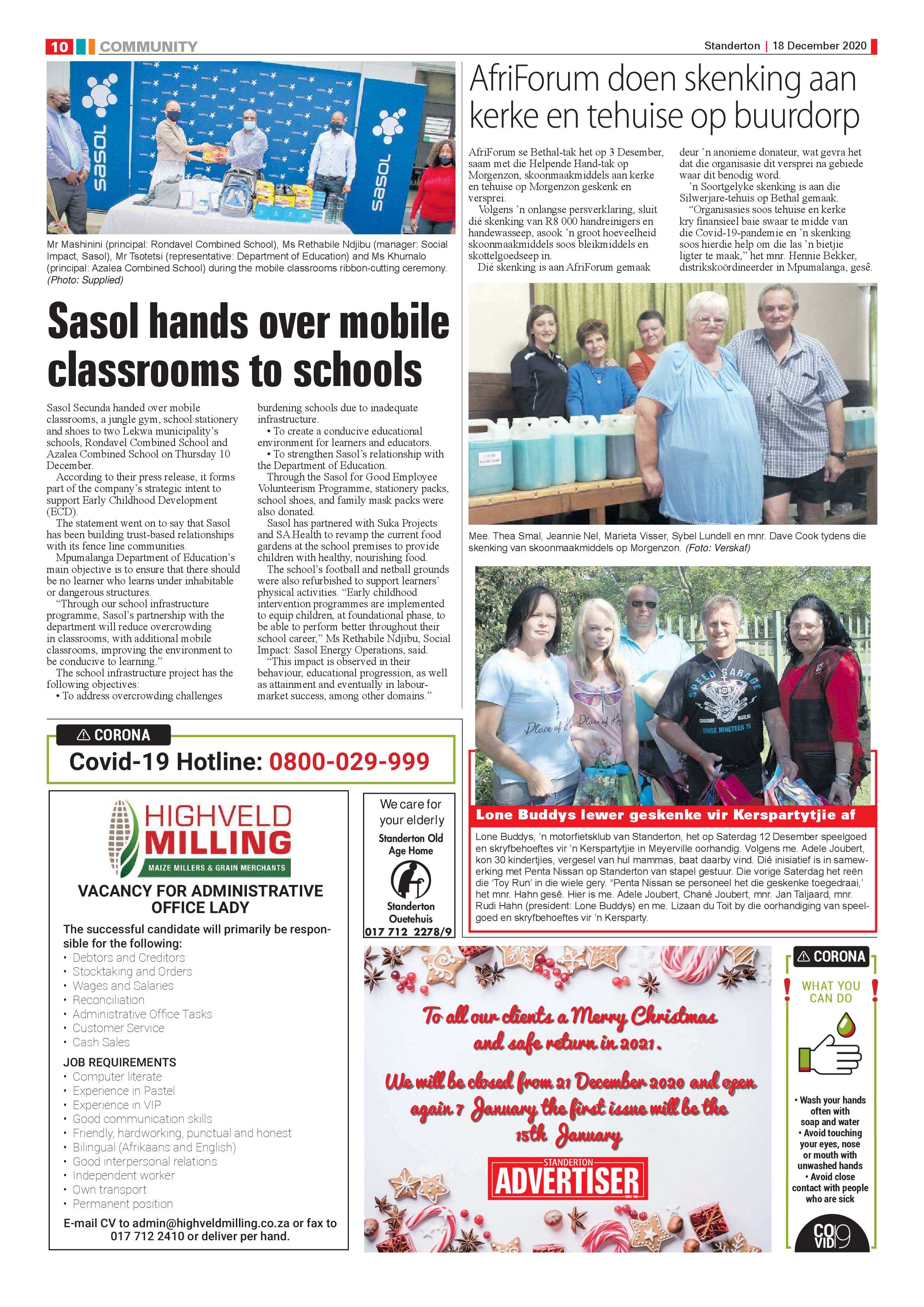 Standerton Advertiser 18 December 2020 page 10
