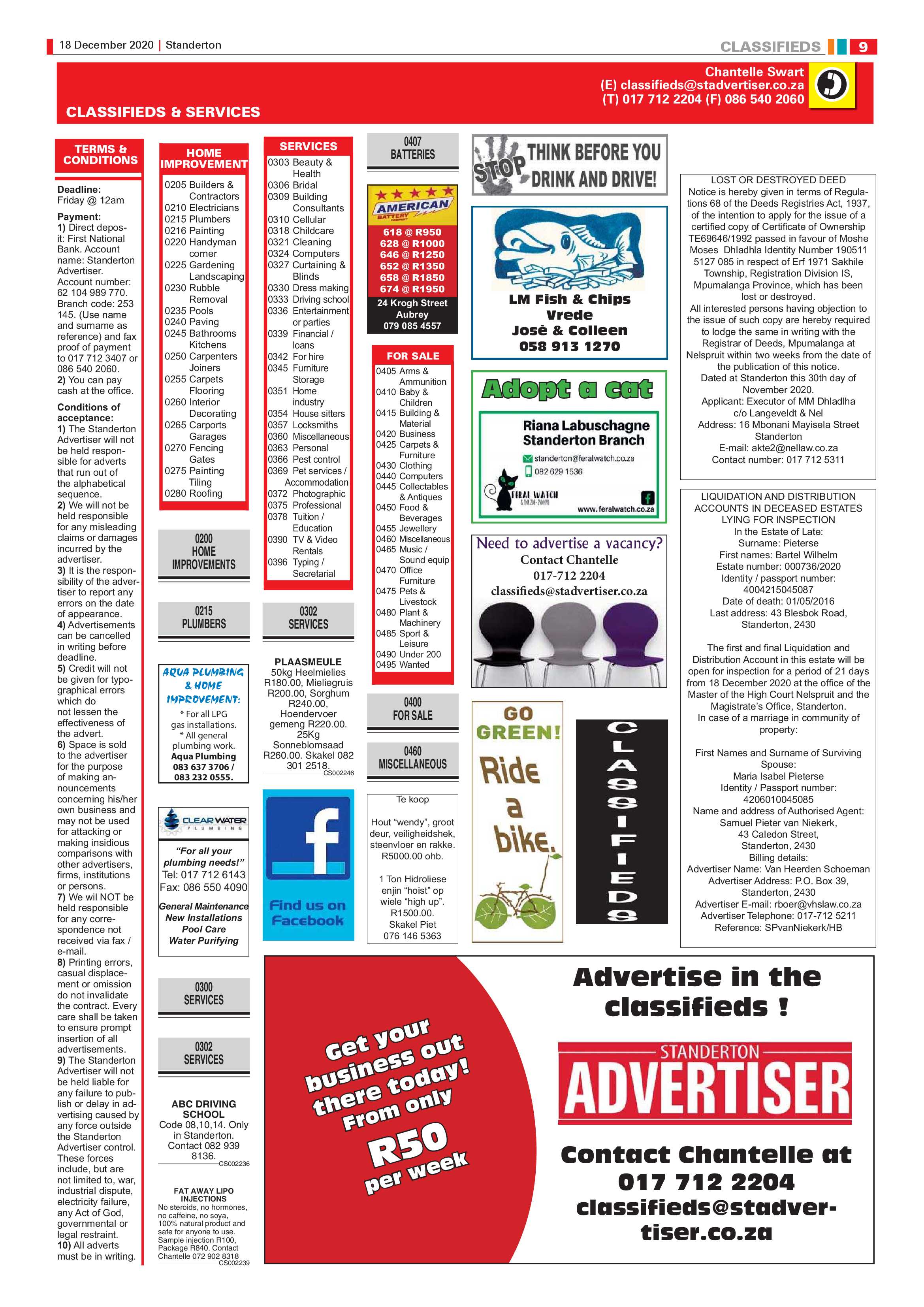 Standerton Advertiser 18 December 2020 page 9