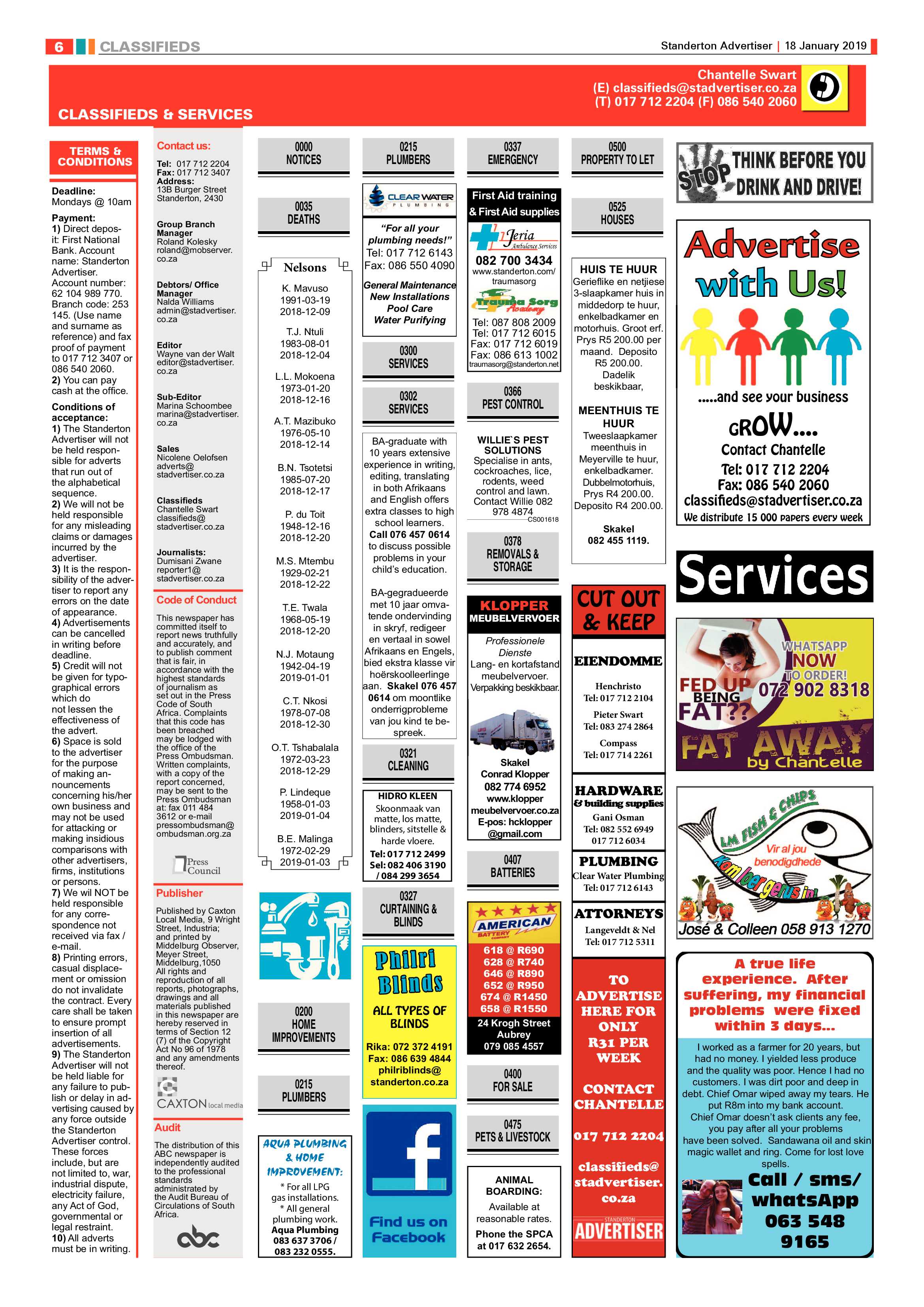 Standerton Advertiser 18 January 2019 page 6