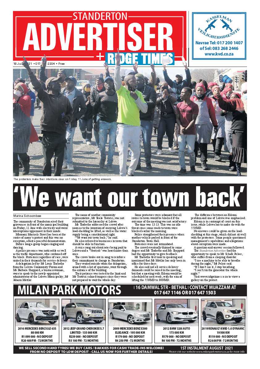 Standerton Advertiser 18 June 2021 page 1