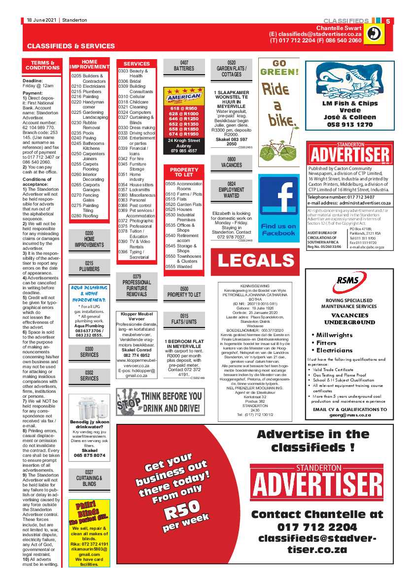 Standerton Advertiser 18 June 2021 page 5