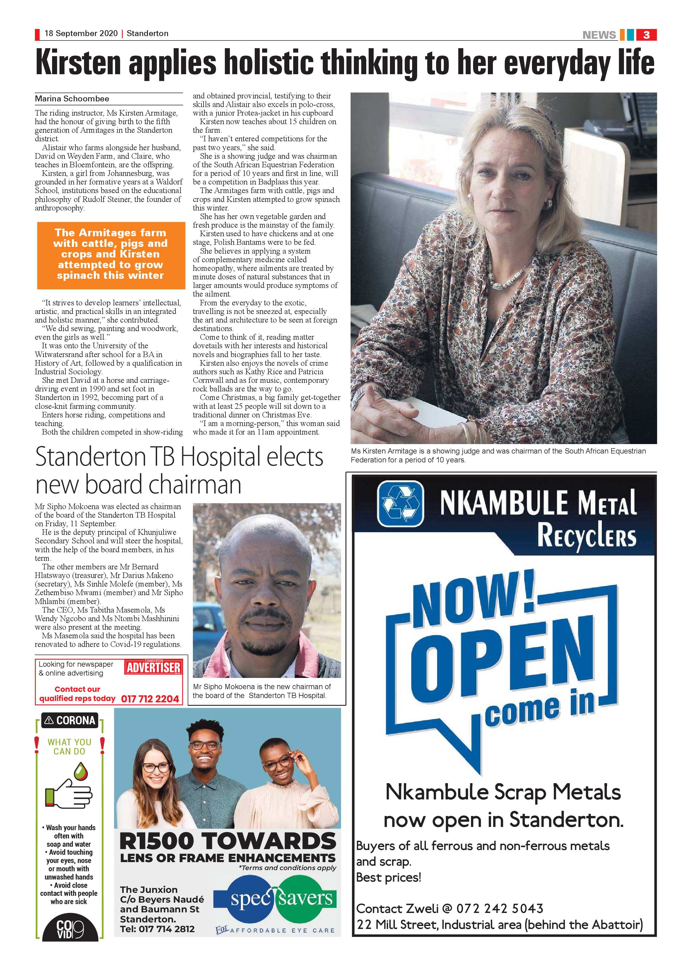 Standerton Advertiser 18 September 2020 page 3