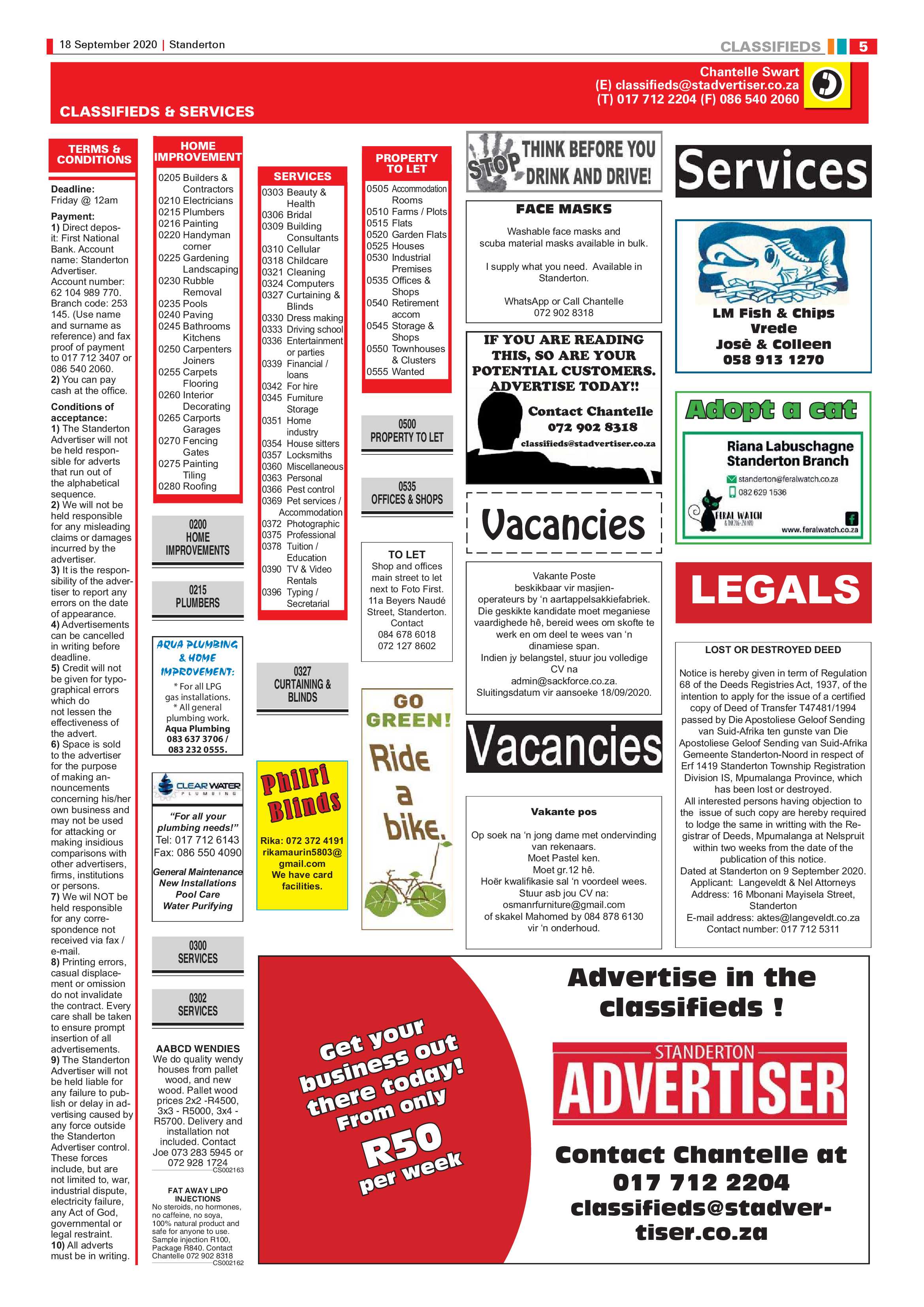 Standerton Advertiser 18 September 2020 page 5