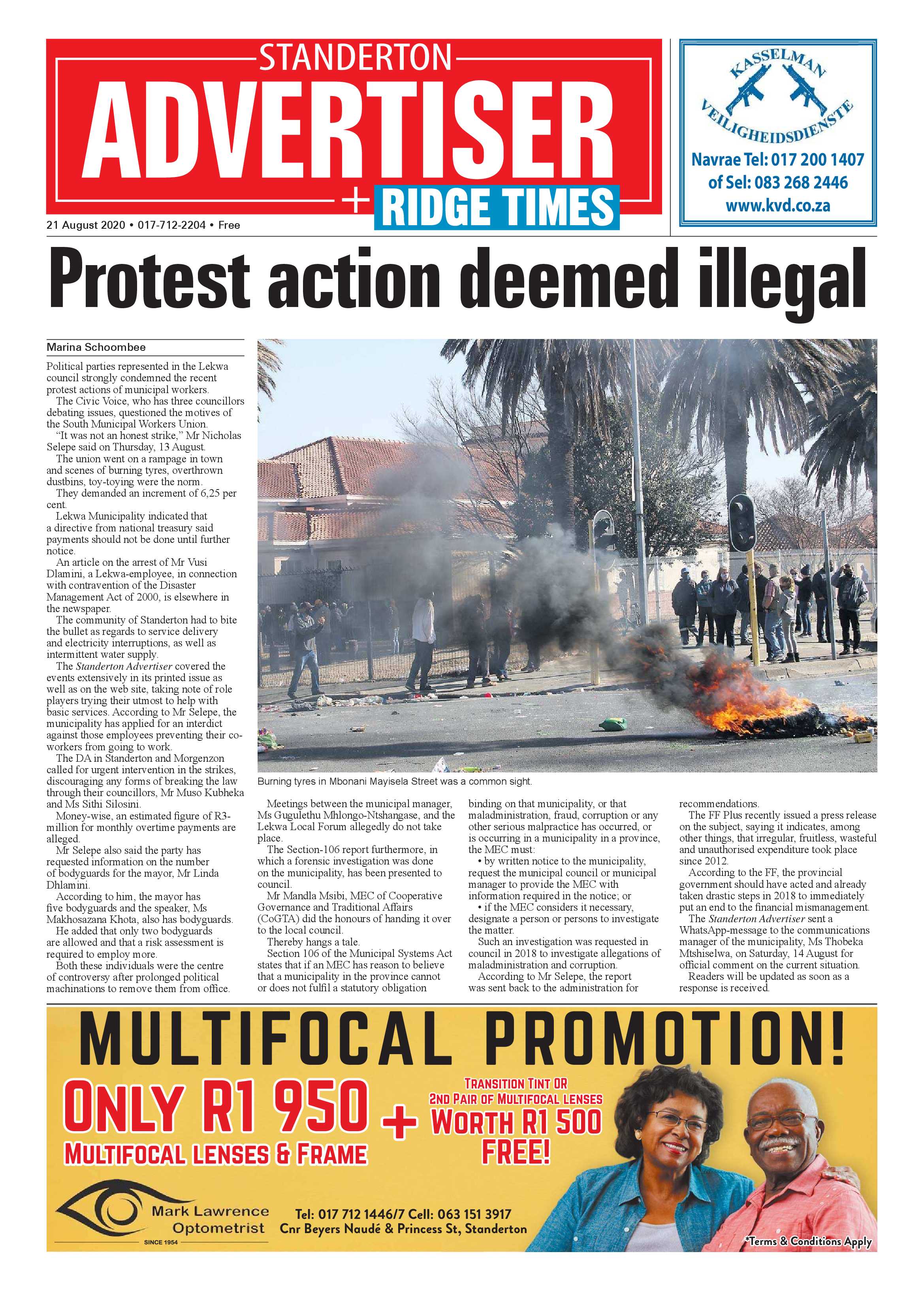 Standerton Advertiser 21 August 2020 page 1