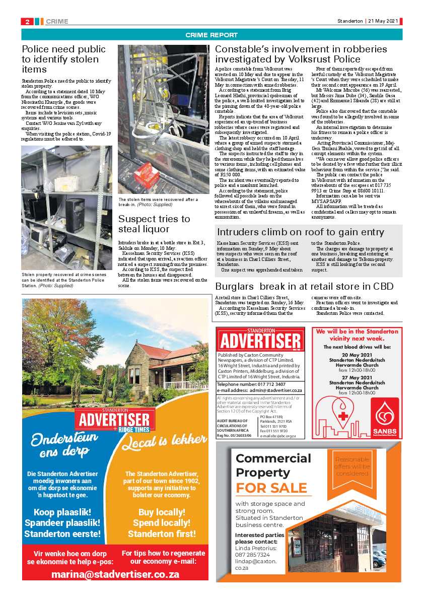 Standerton Advertiser 21 May 2021 page 2