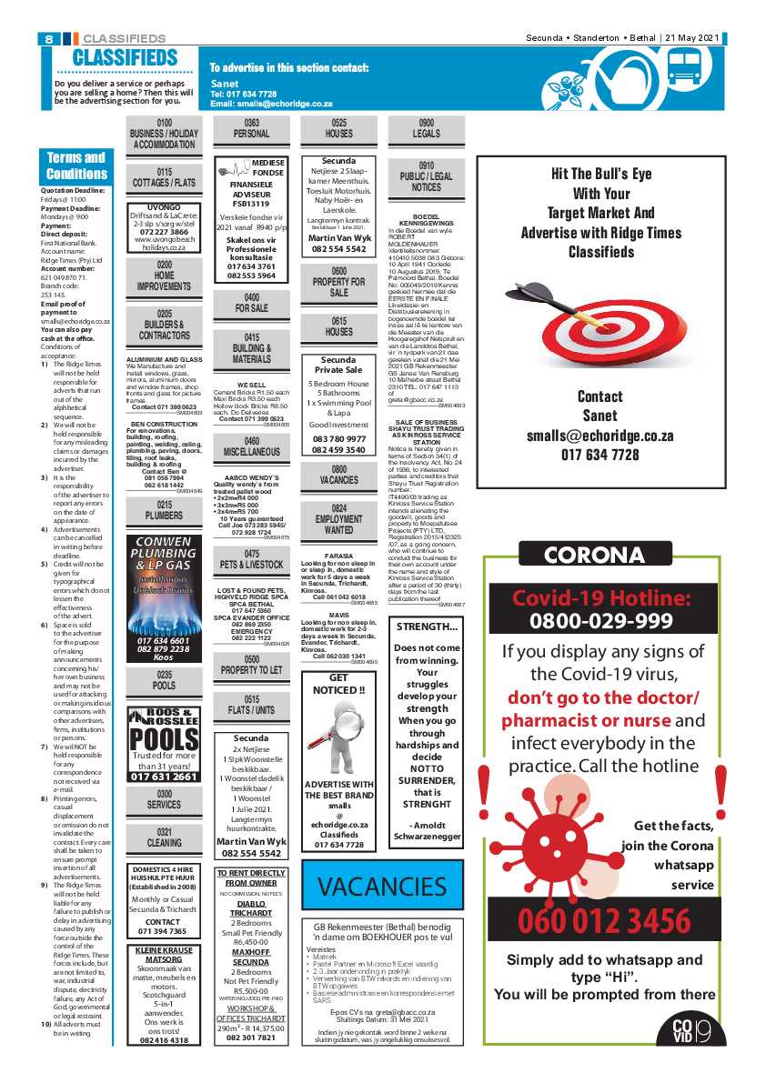Standerton Advertiser 21 May 2021 page 8