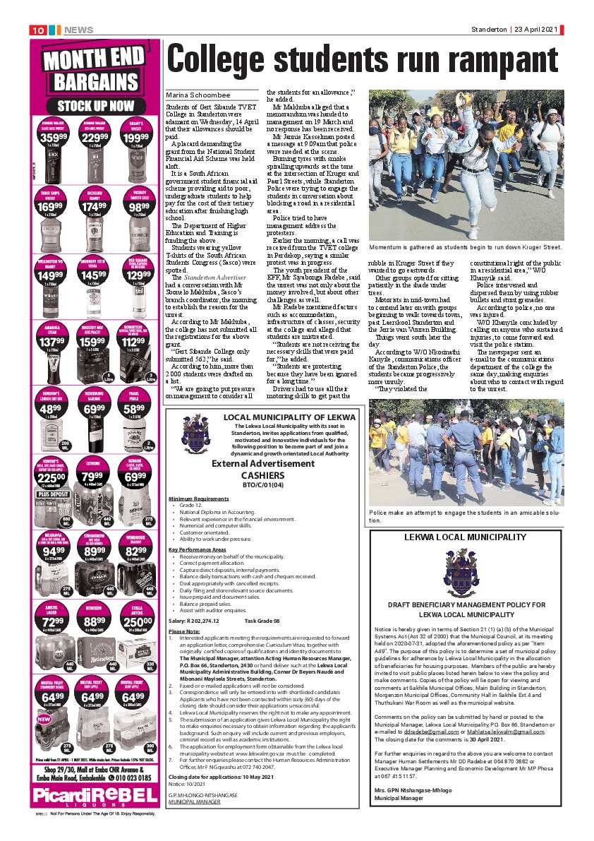 Standerton Advertiser 23 April 2021 page 10