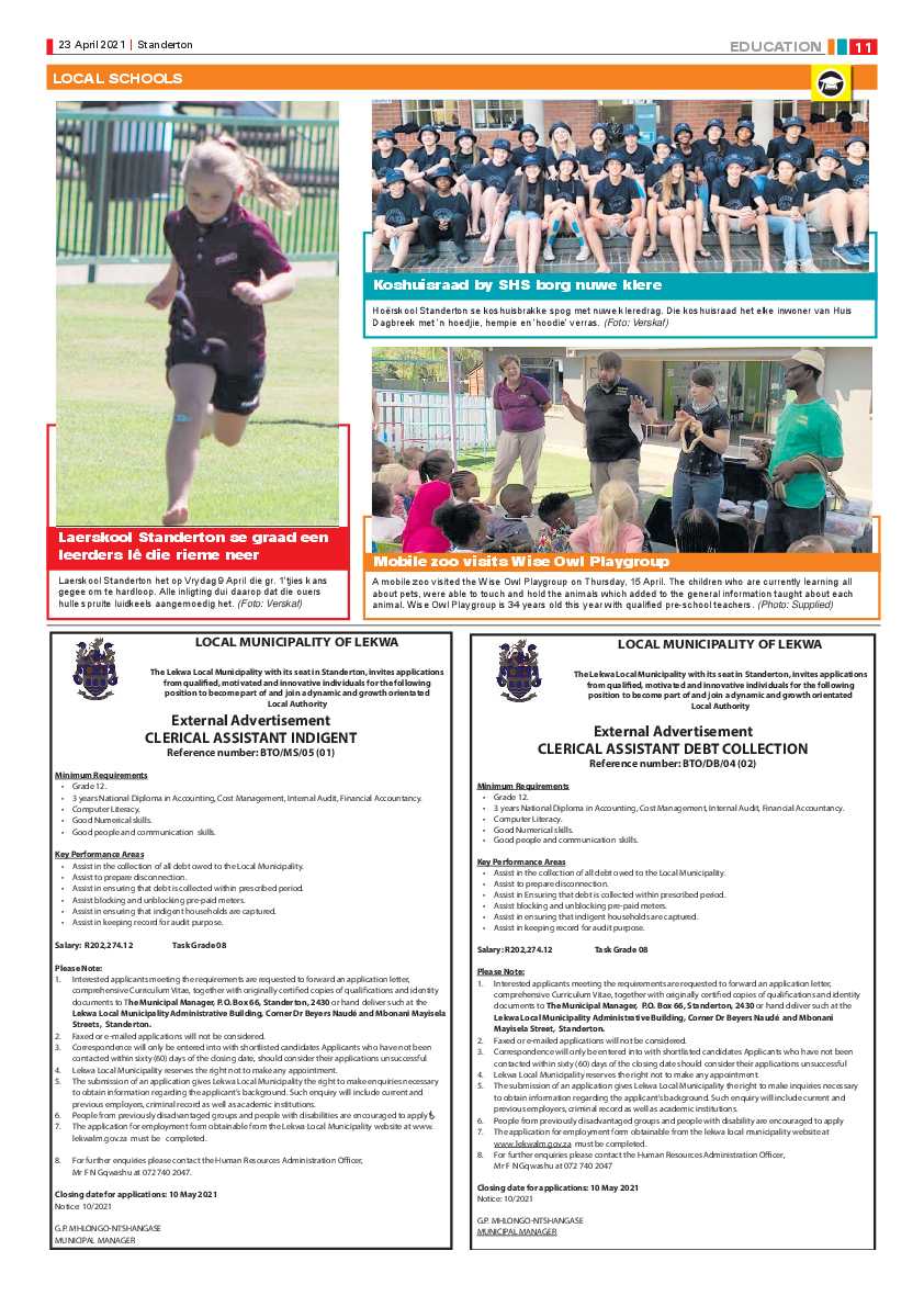 Standerton Advertiser 23 April 2021 page 11