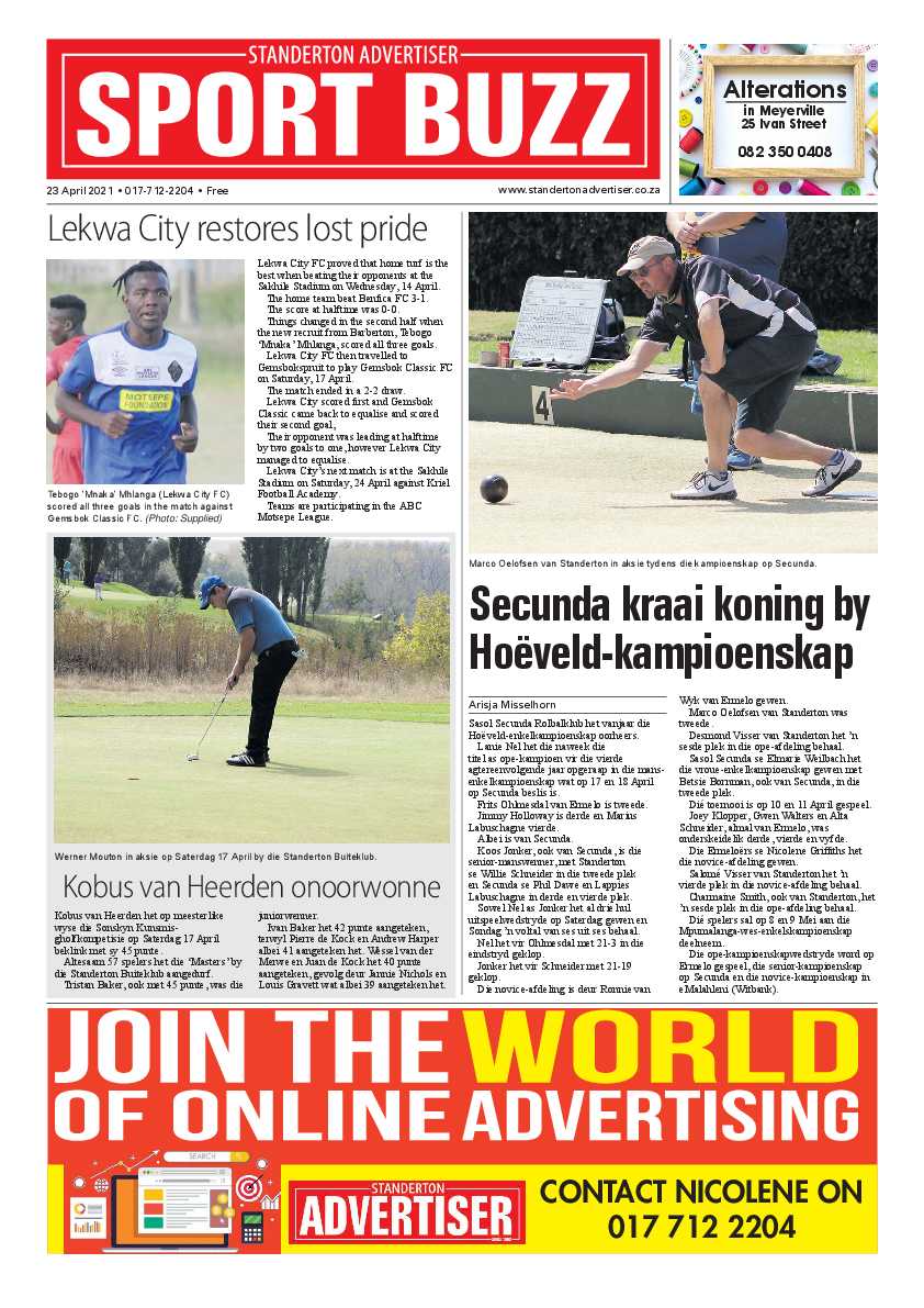 Standerton Advertiser 23 April 2021 page 12