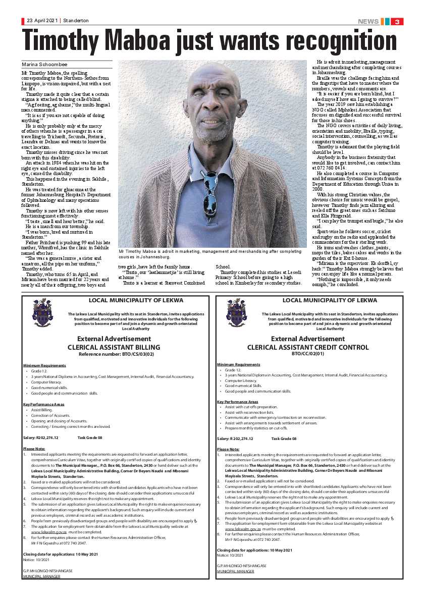 Standerton Advertiser 23 April 2021 page 3