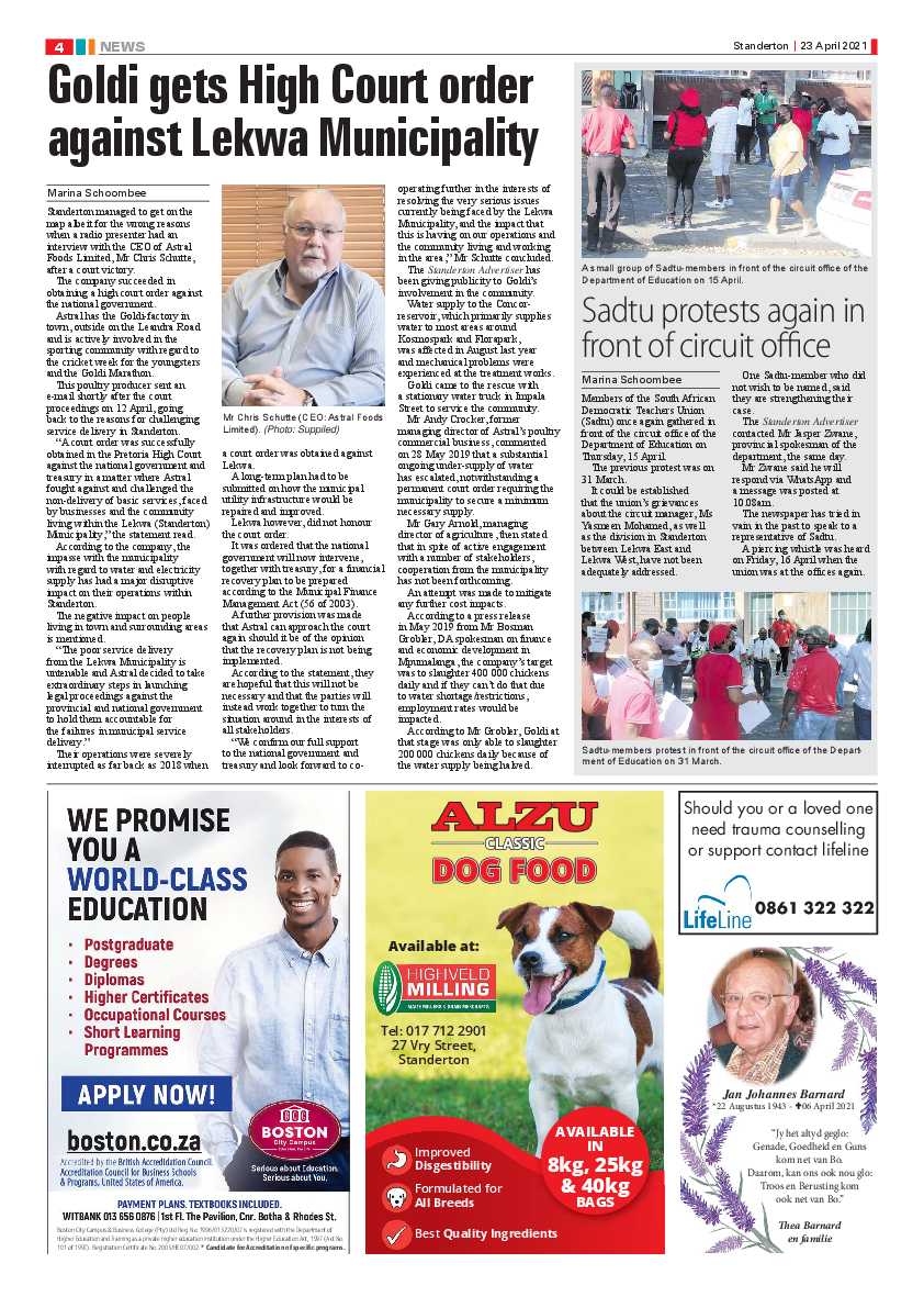 Standerton Advertiser 23 April 2021 page 4