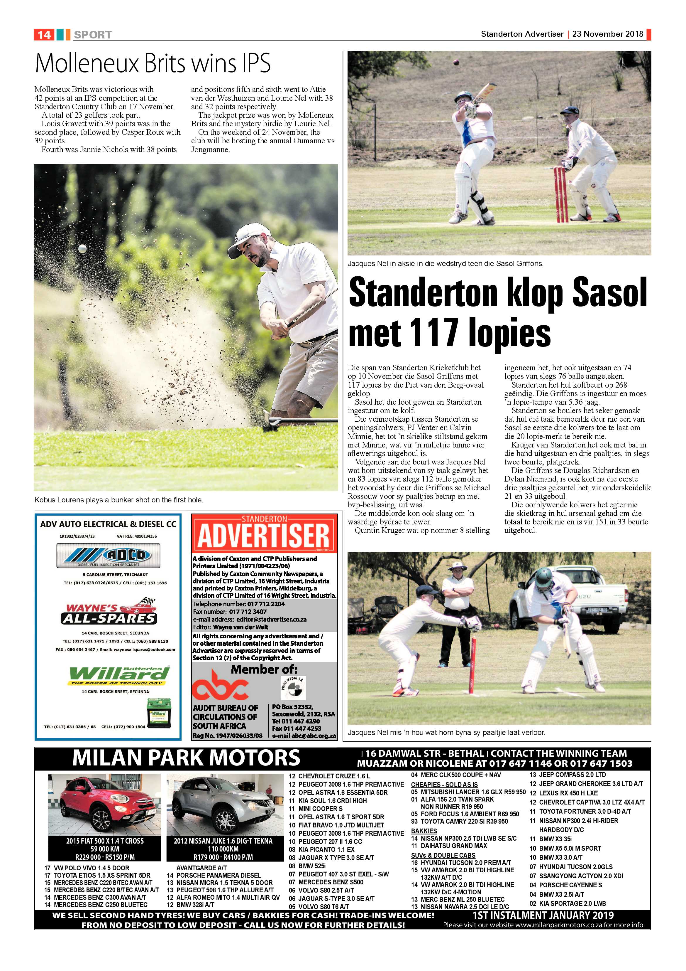 Standerton Advertiser 23 November 2018 page 14