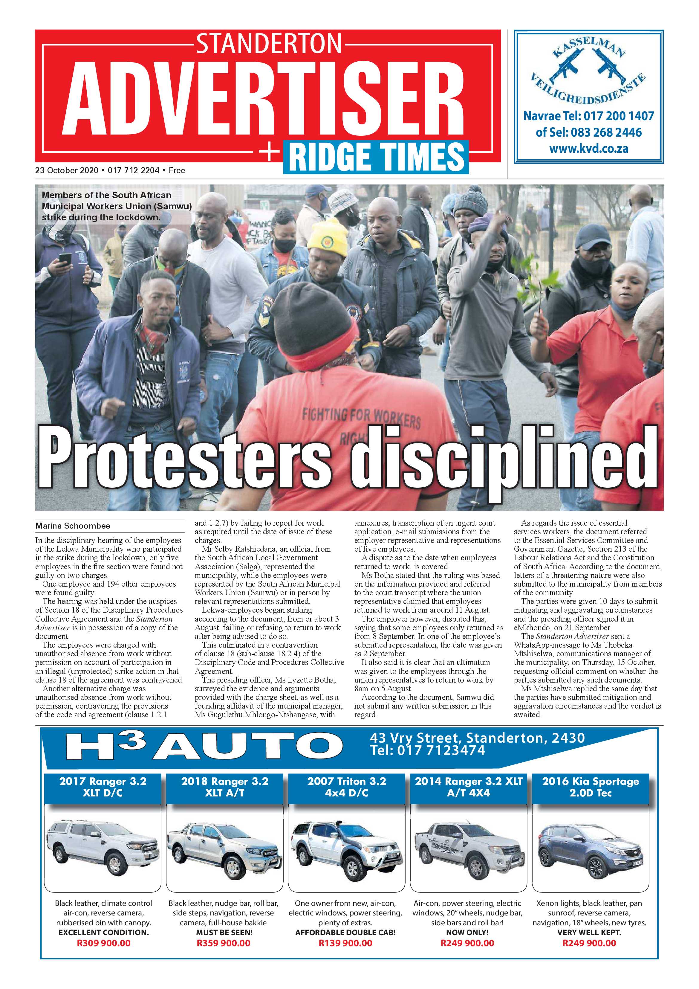 Standerton Advertiser 23 October 2020 page 1