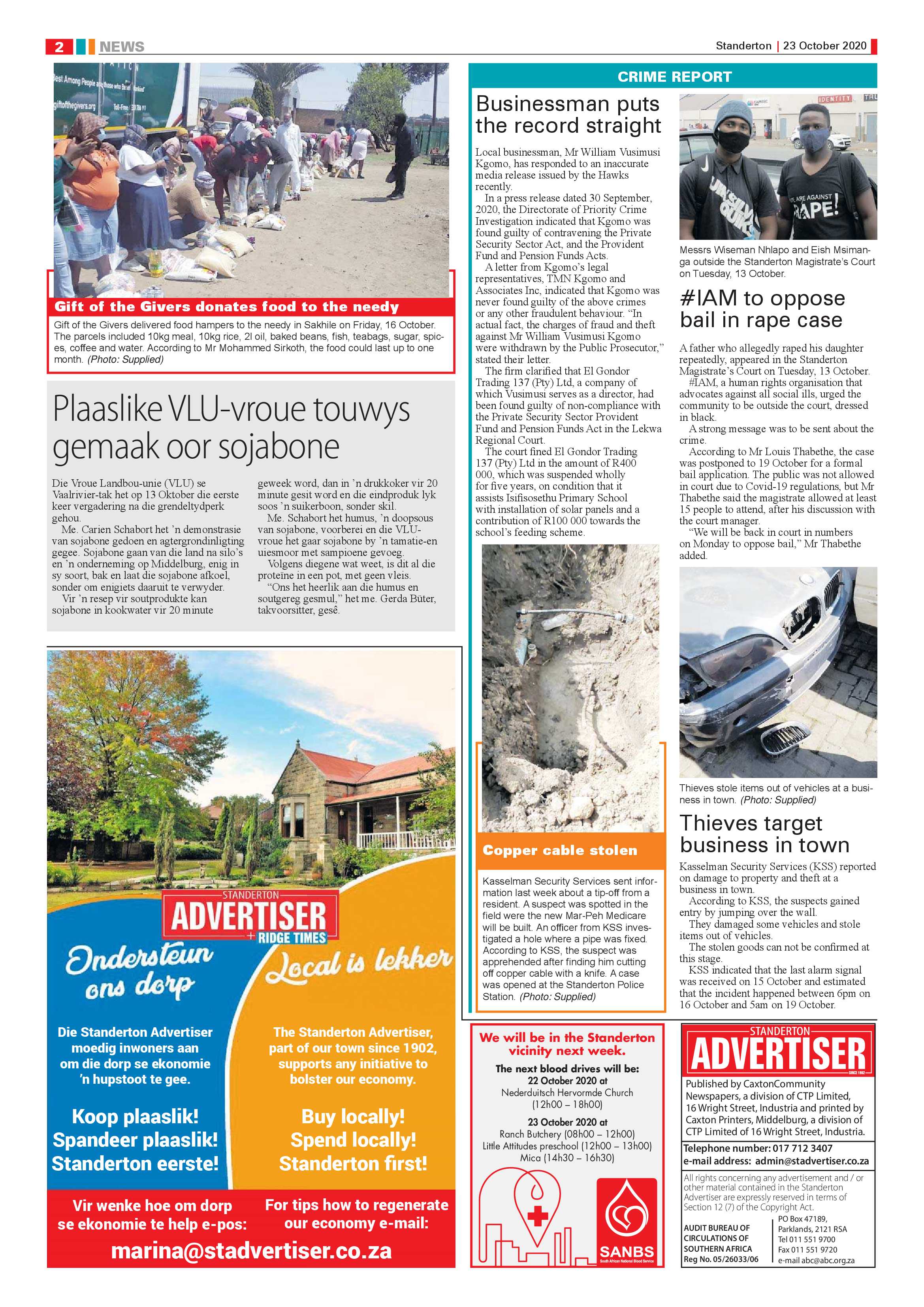 Standerton Advertiser 23 October 2020 page 2