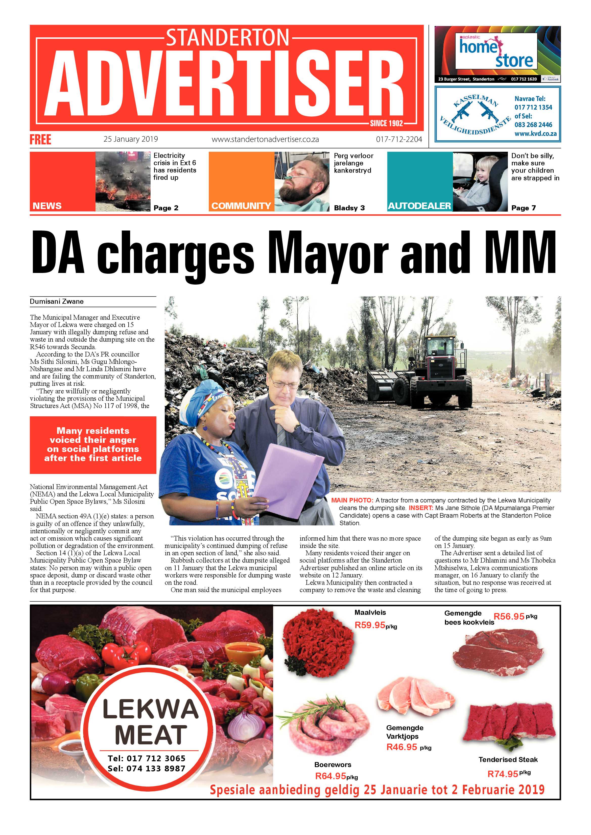 Standerton Advertiser 25 January 2019 page 1