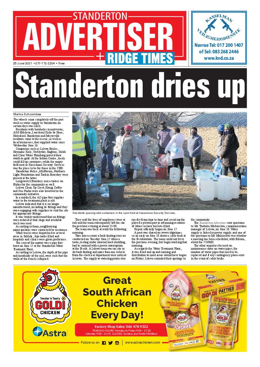 Standerton Advertiser 25 June 2021 page 1