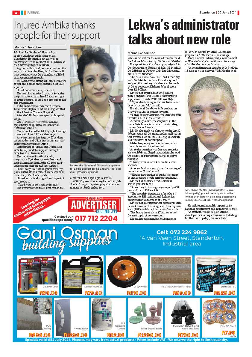 Standerton Advertiser 25 June 2021 page 4