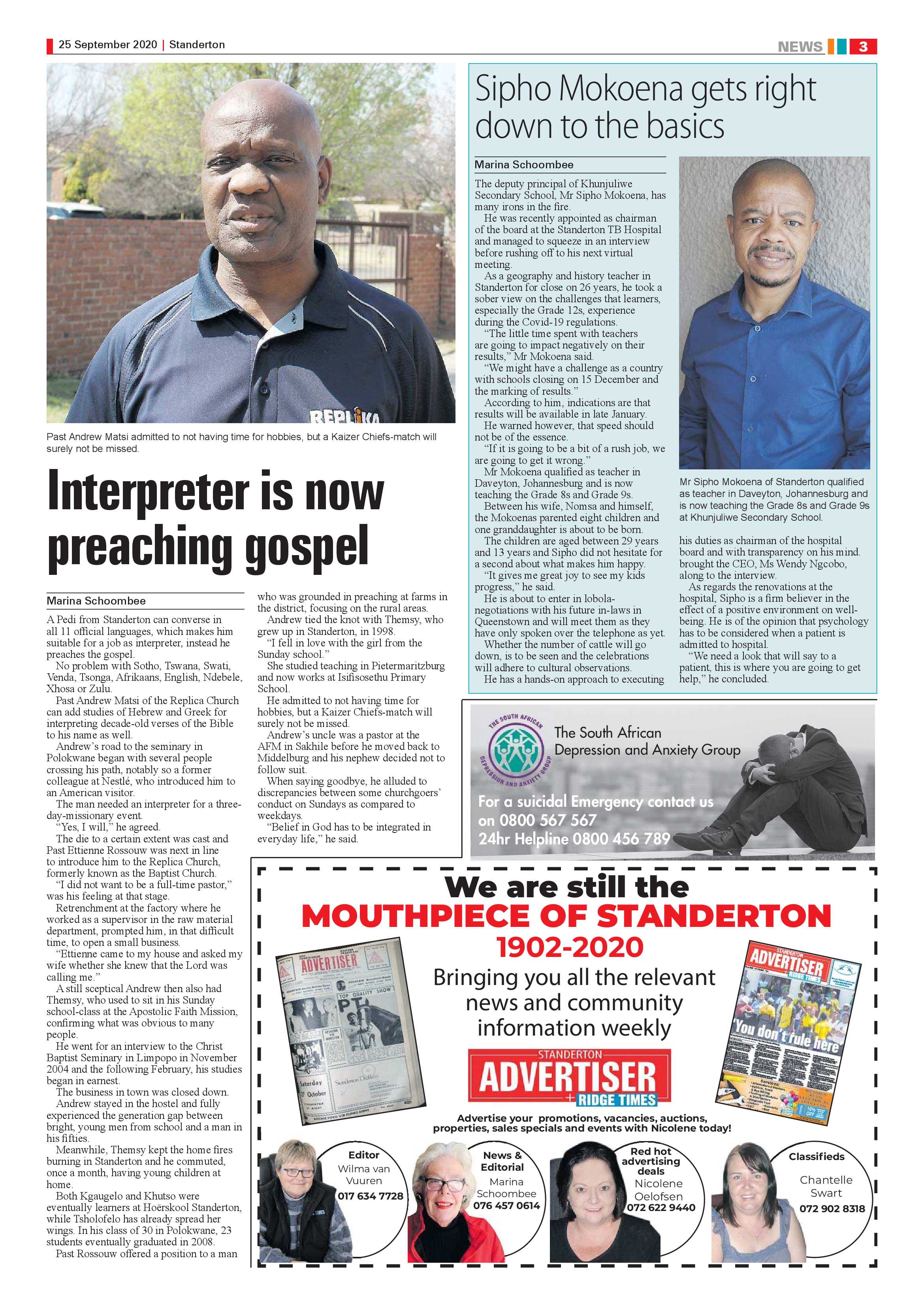Standerton Advertiser 25 September 2020 page 3