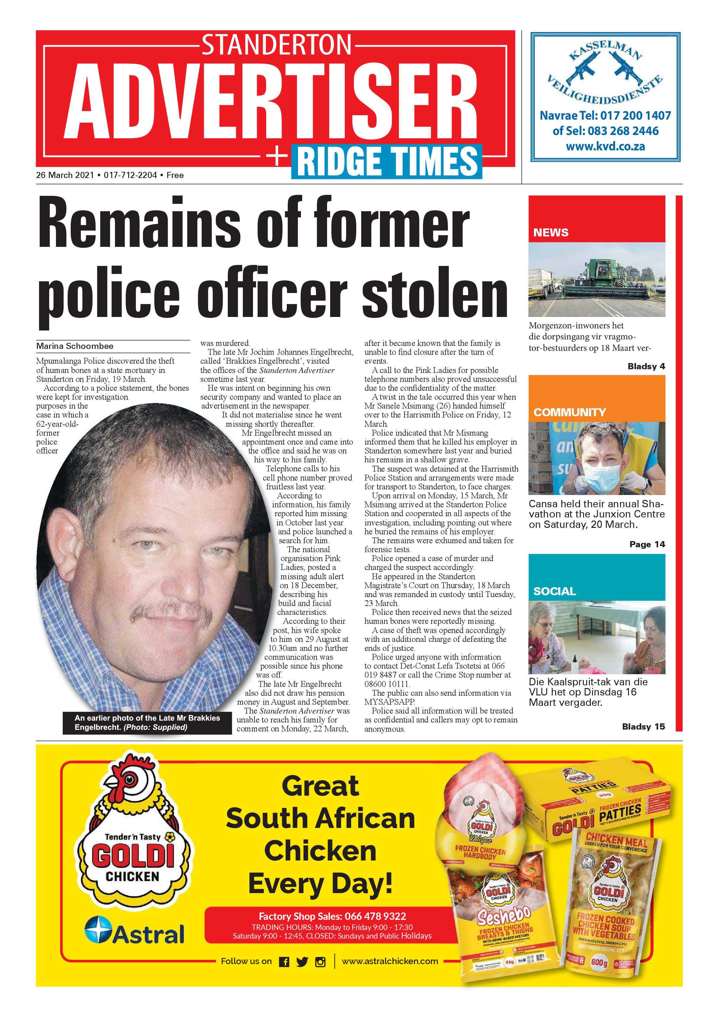 Standerton Advertiser 26 March 2021 page 1