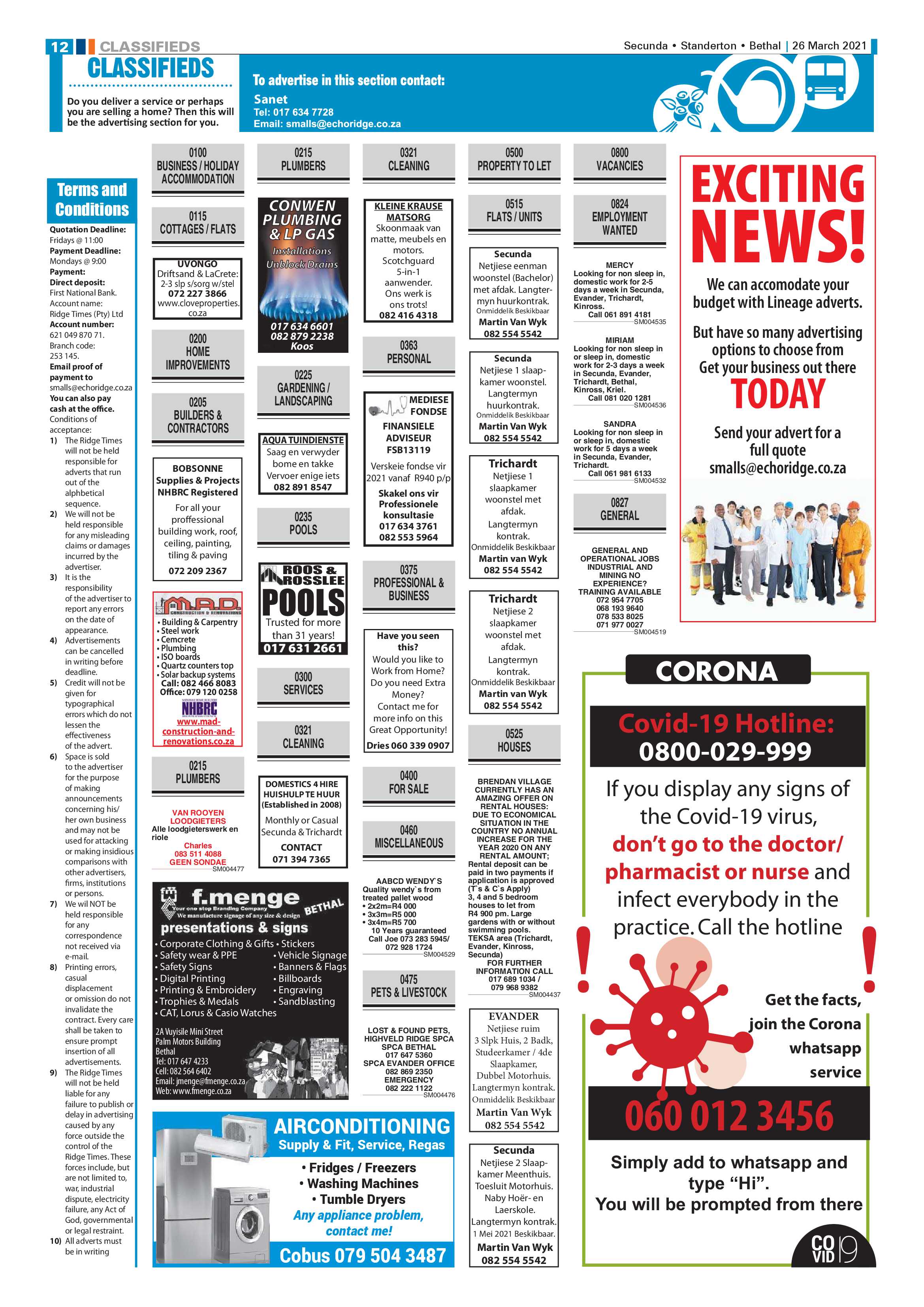 Standerton Advertiser 26 March 2021 page 12